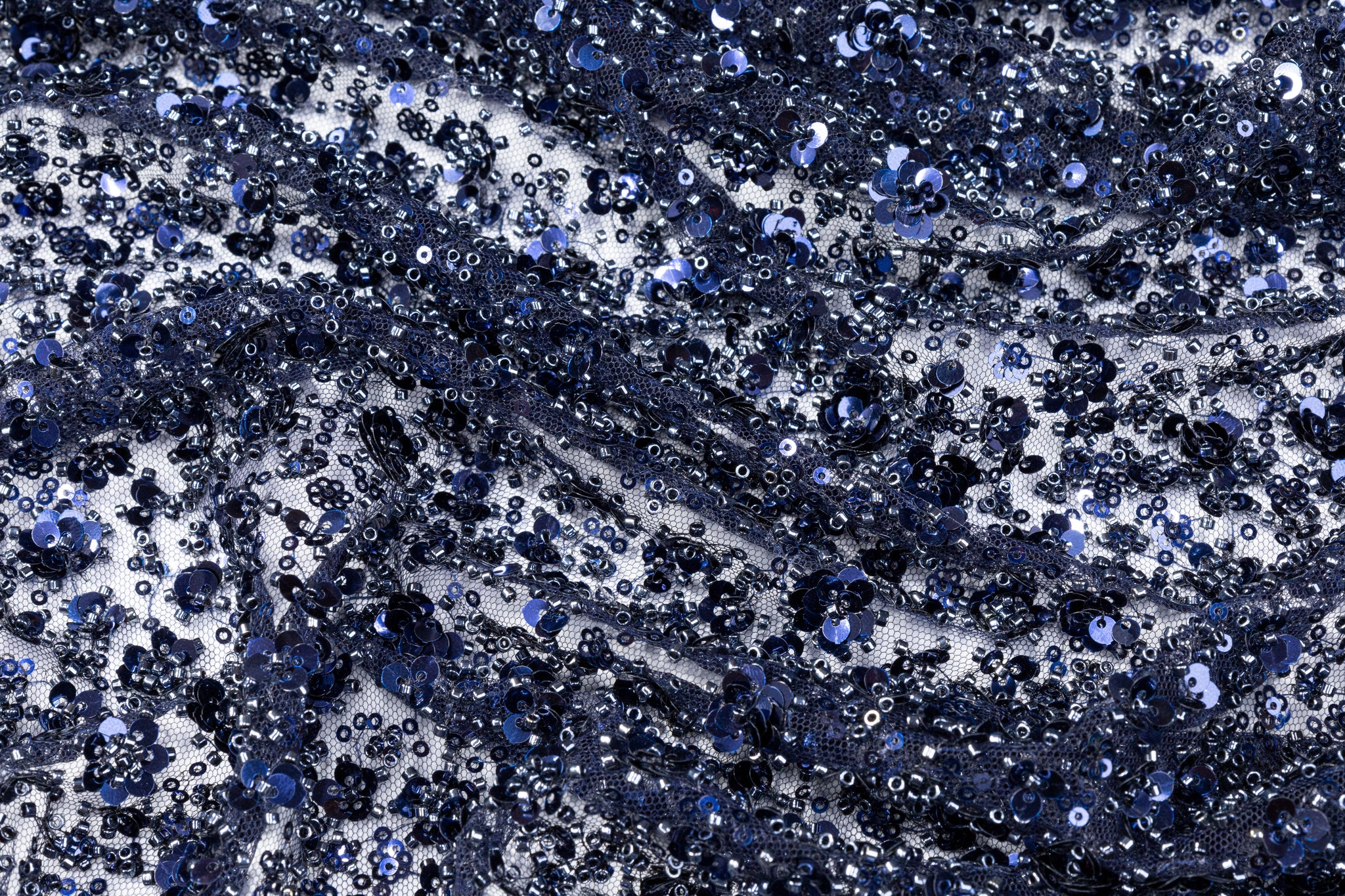 Navy Sequinned Tulle Glow