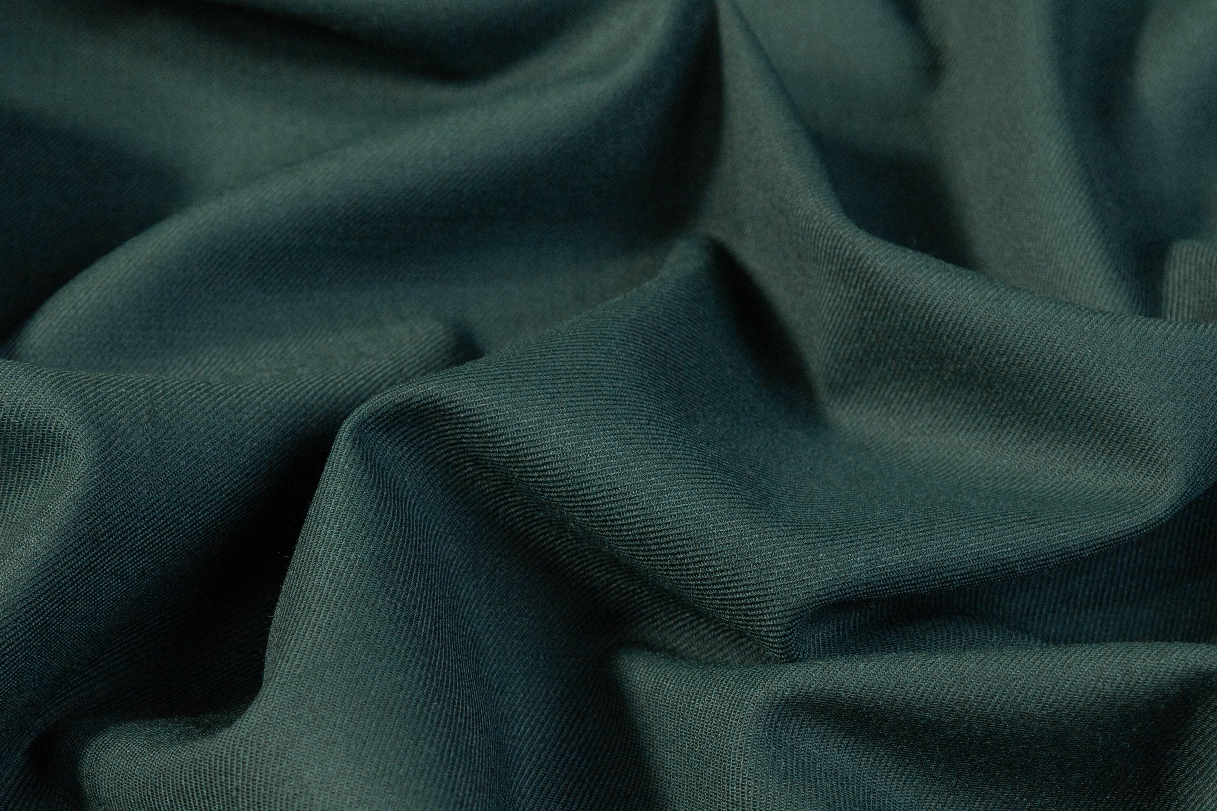 Italian Poly Wool Stretch Twill Suiting - Green