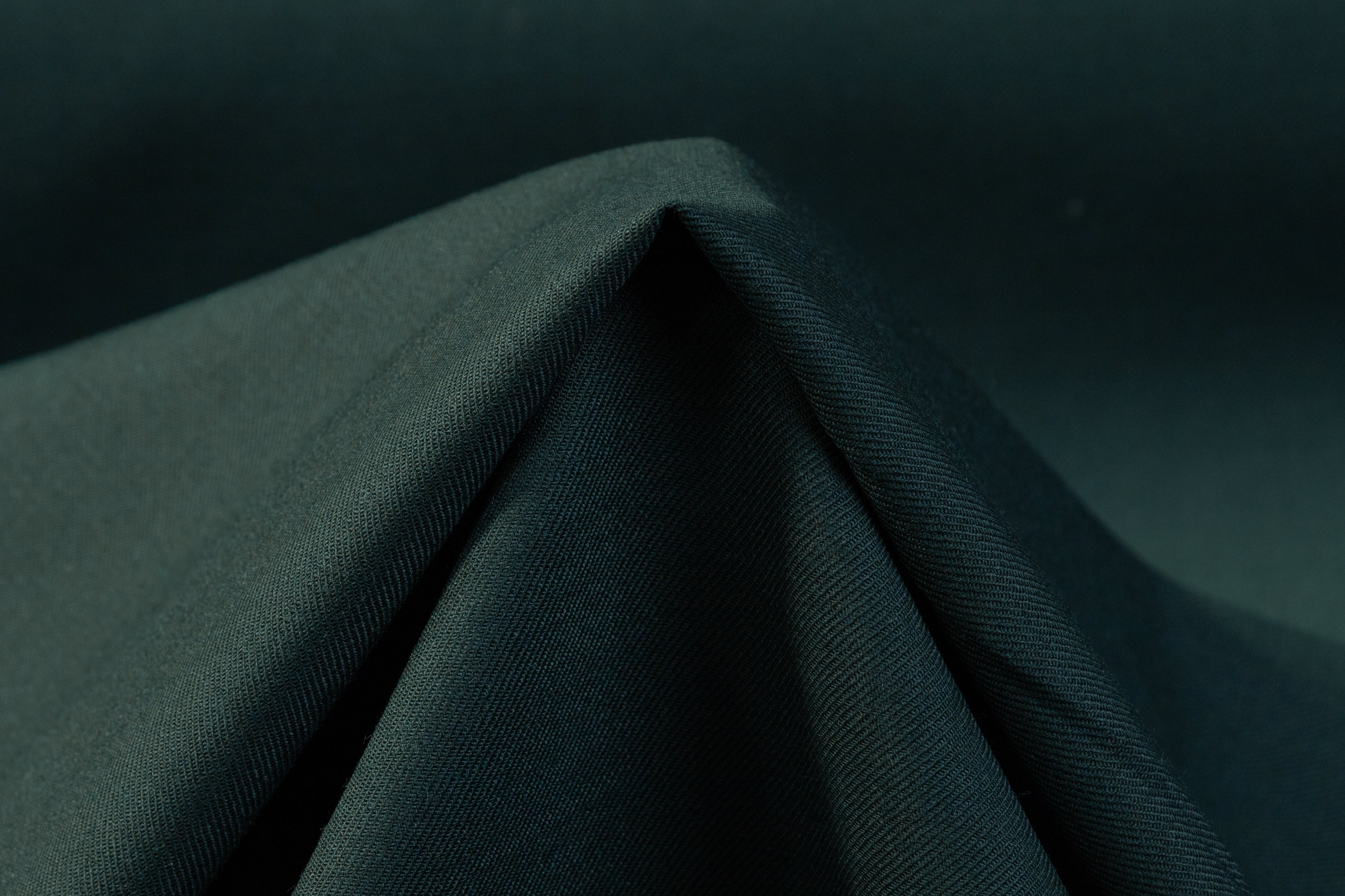 Italian Poly Wool Stretch Twill Suiting - Green