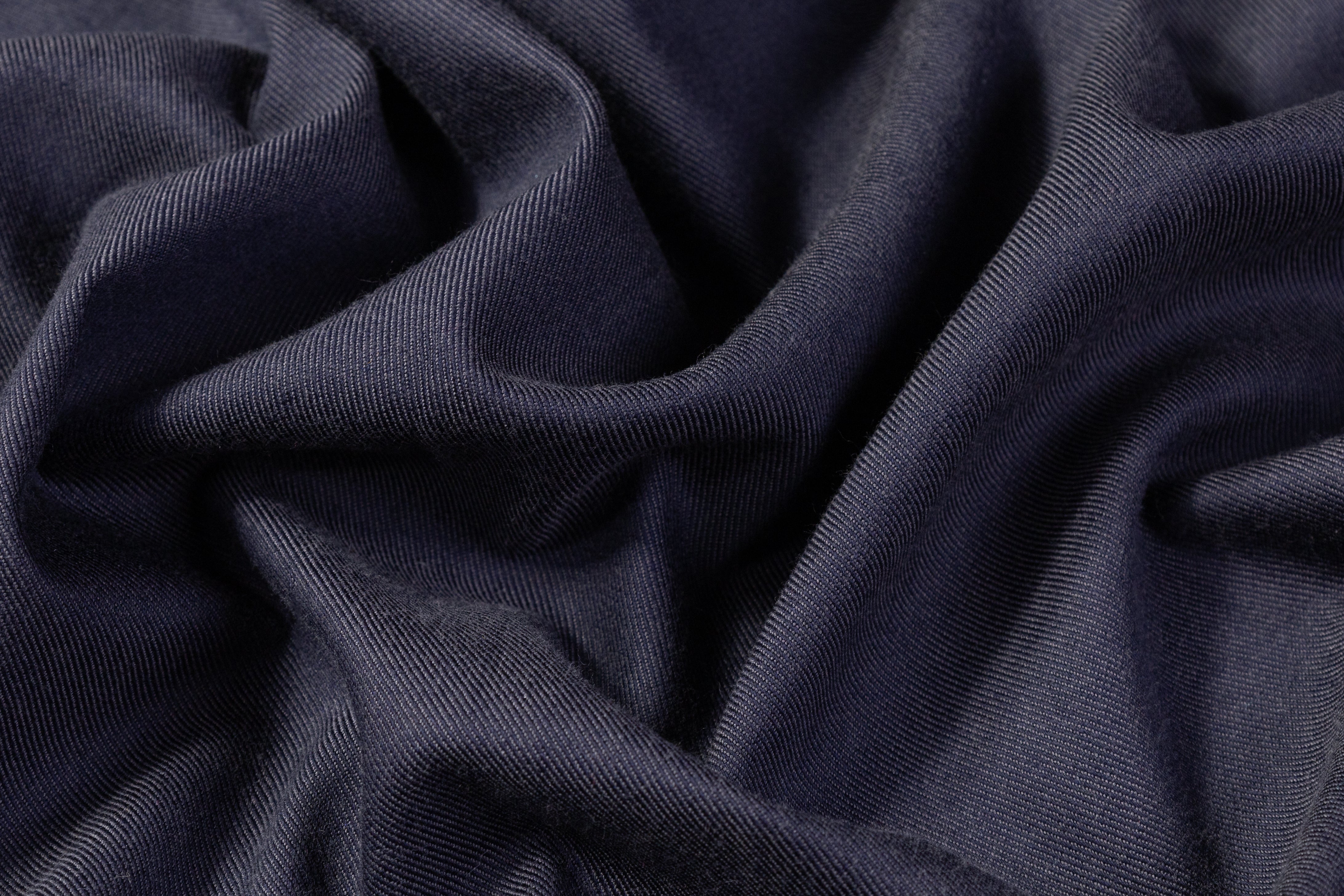Italian Stretch Wool Twill - Navy