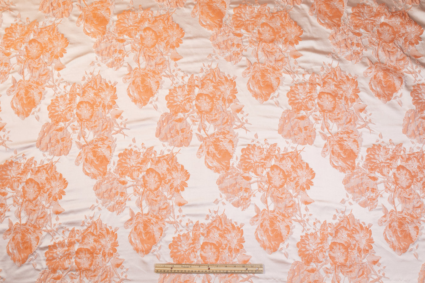 Crushed Floral Brocade - Peach