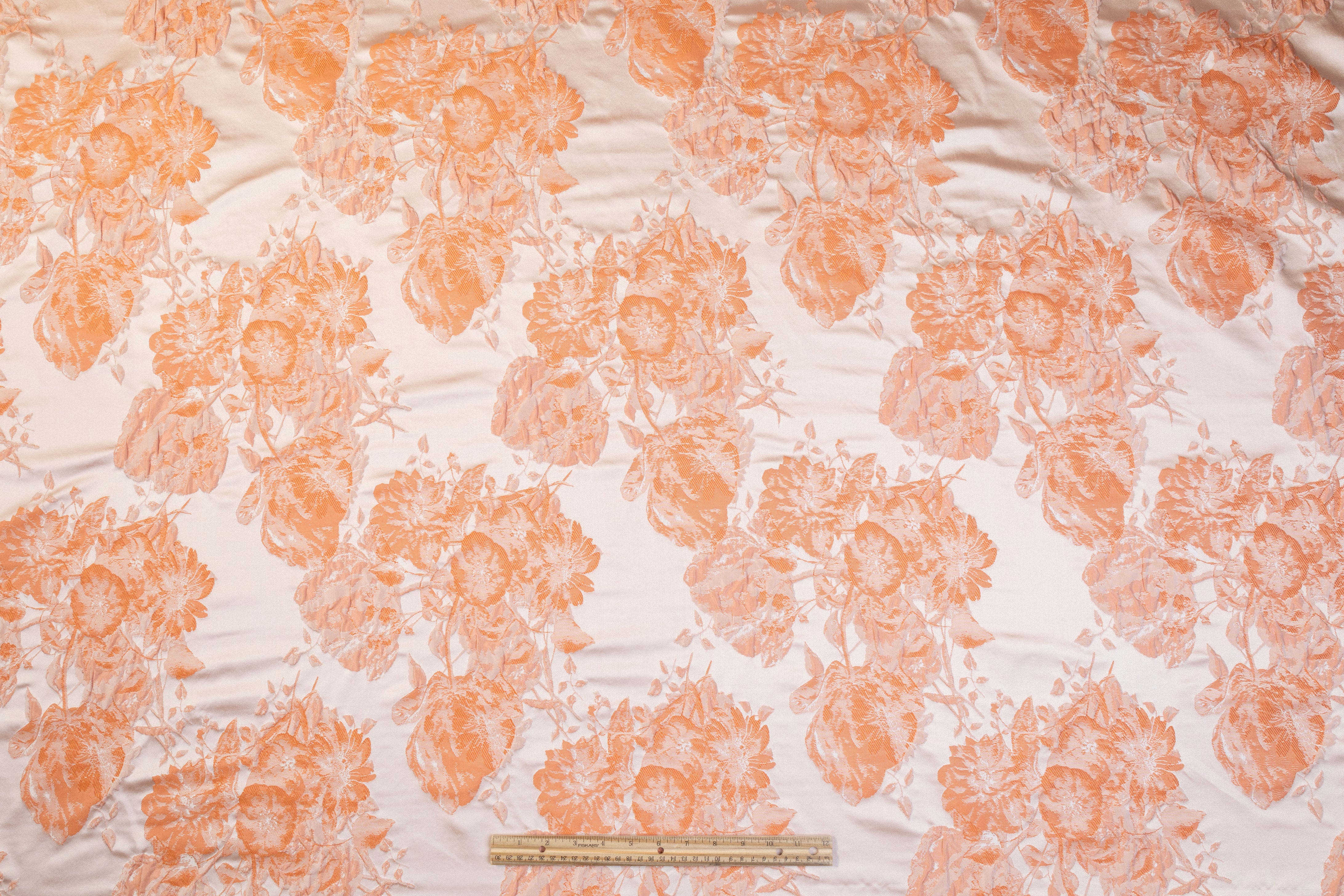 Crushed Floral Brocade - Peach