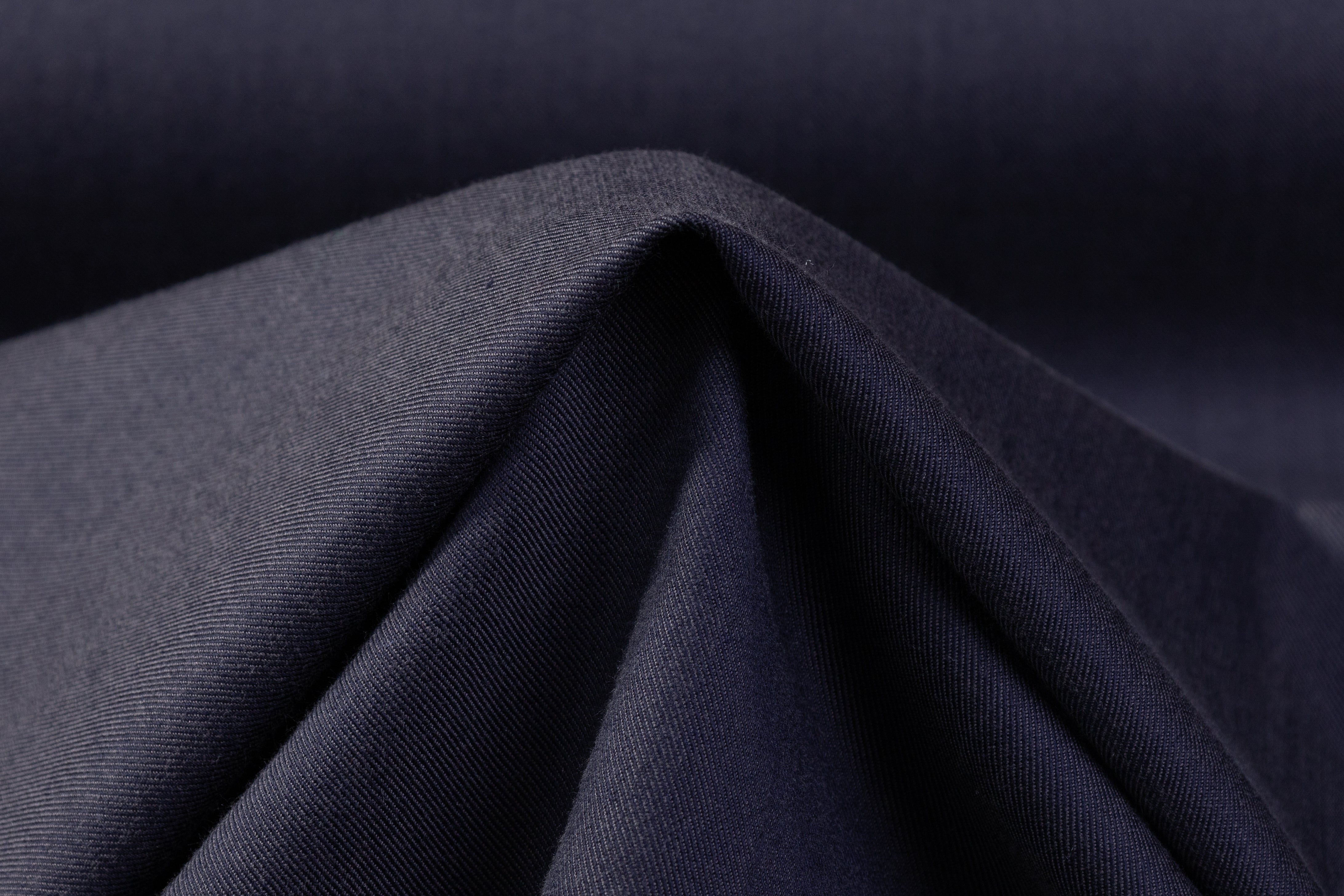 Italian Stretch Wool Twill - Navy