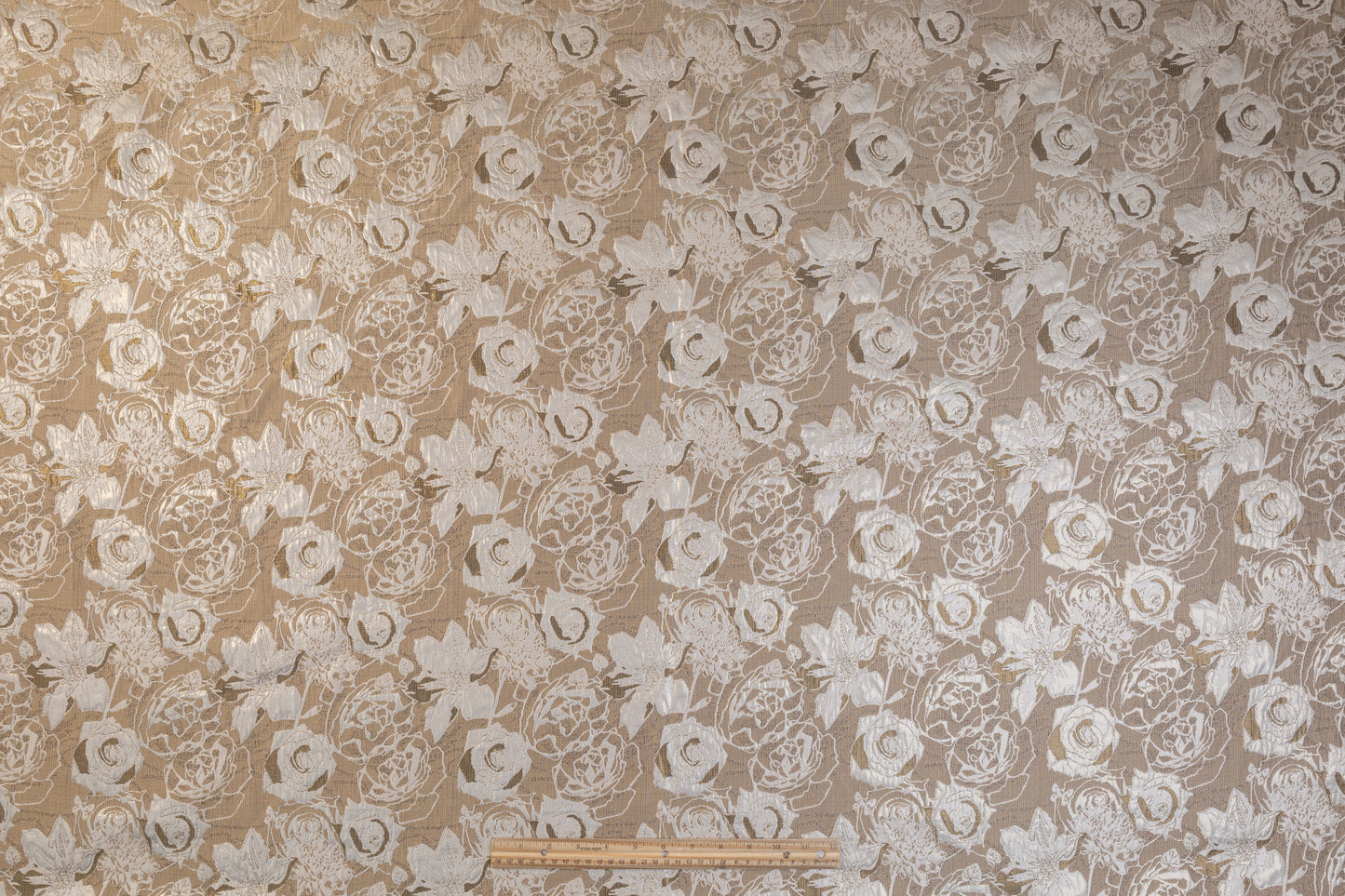 Floral Metallic Brocade - Taupe / Khaki