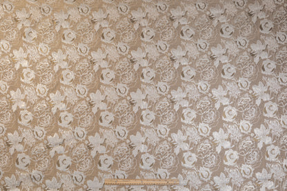 Floral Metallic Brocade - Taupe / Khaki