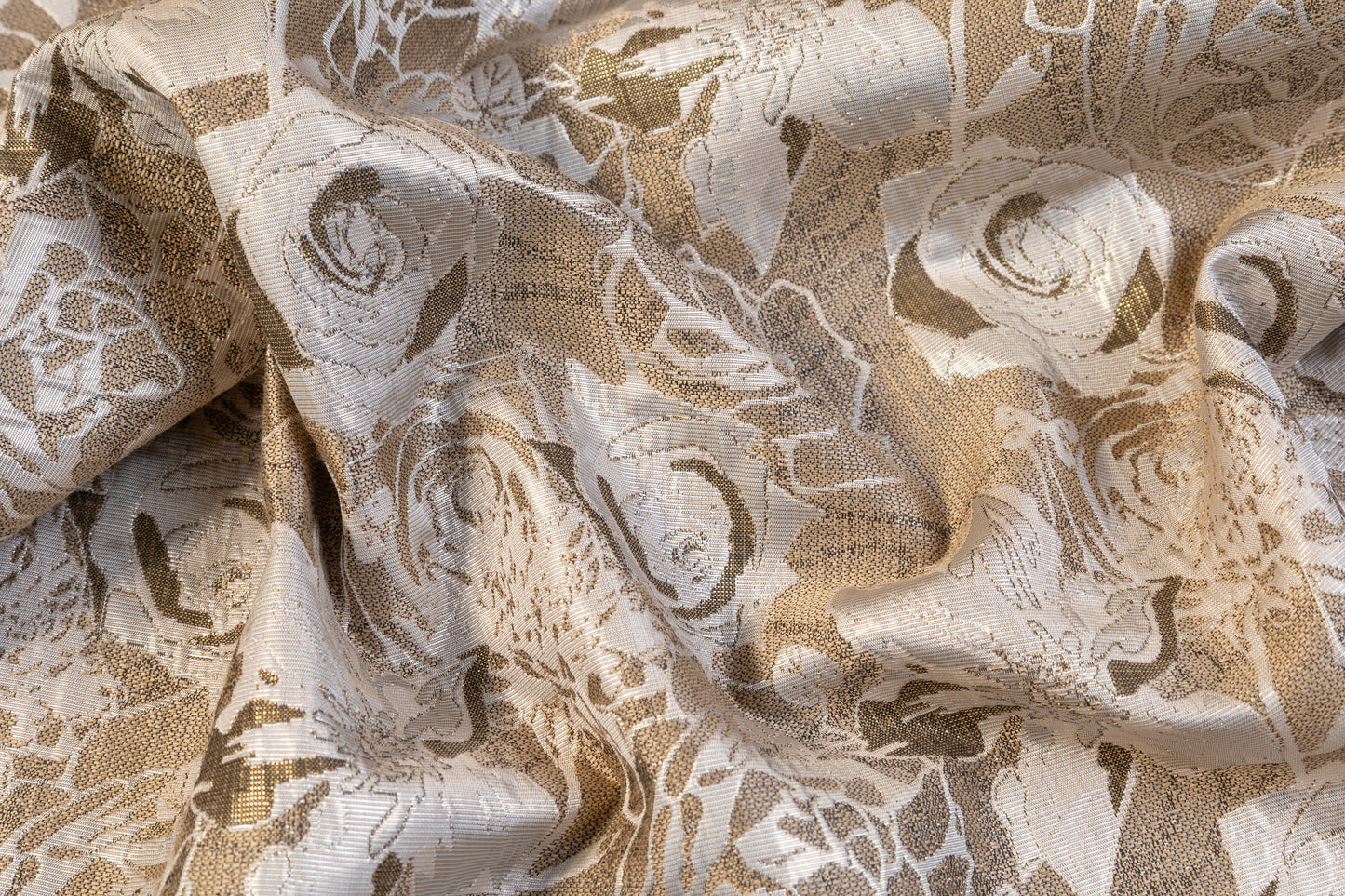 Floral Metallic Brocade - Taupe / Khaki