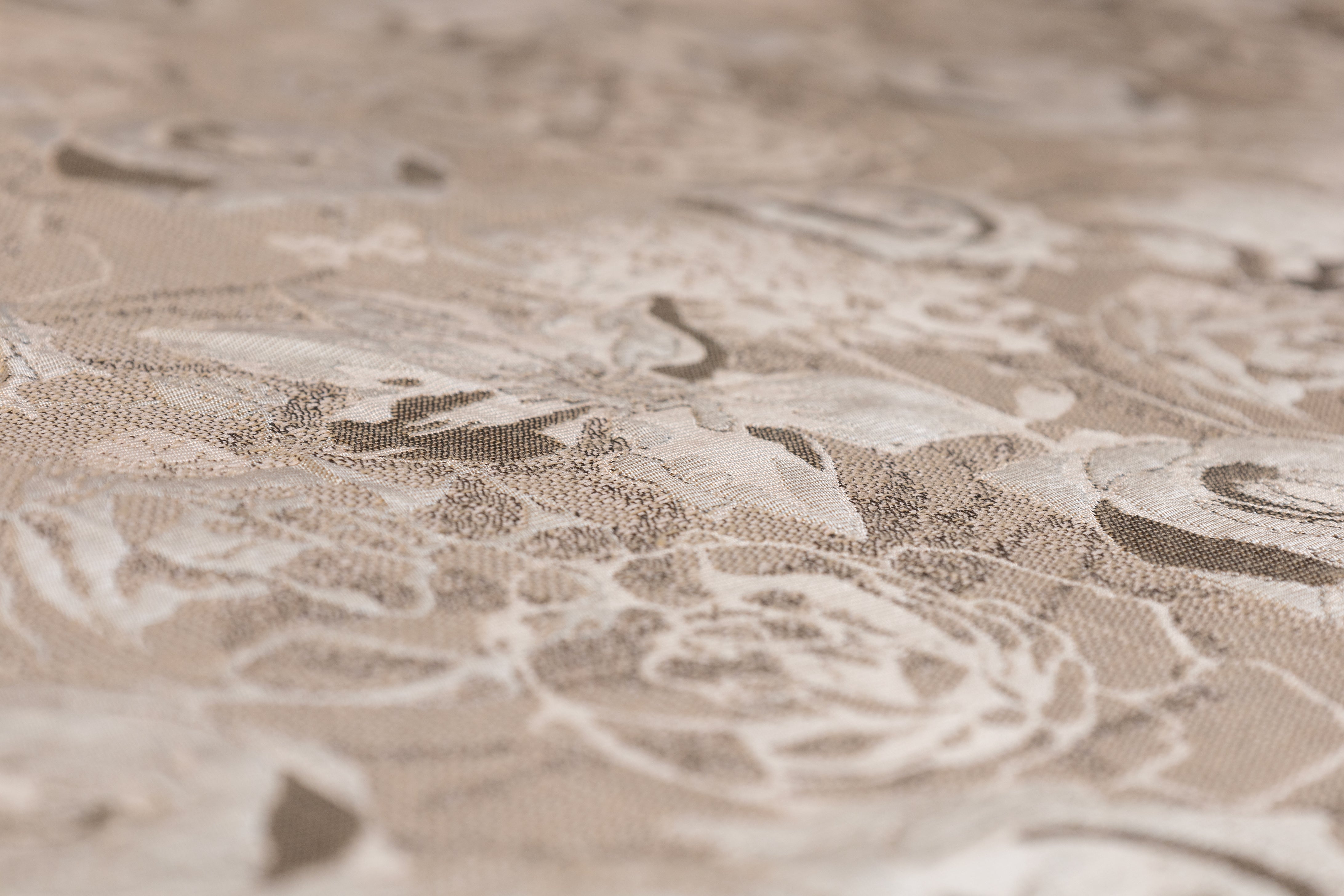 Floral Metallic Brocade - Taupe / Khaki