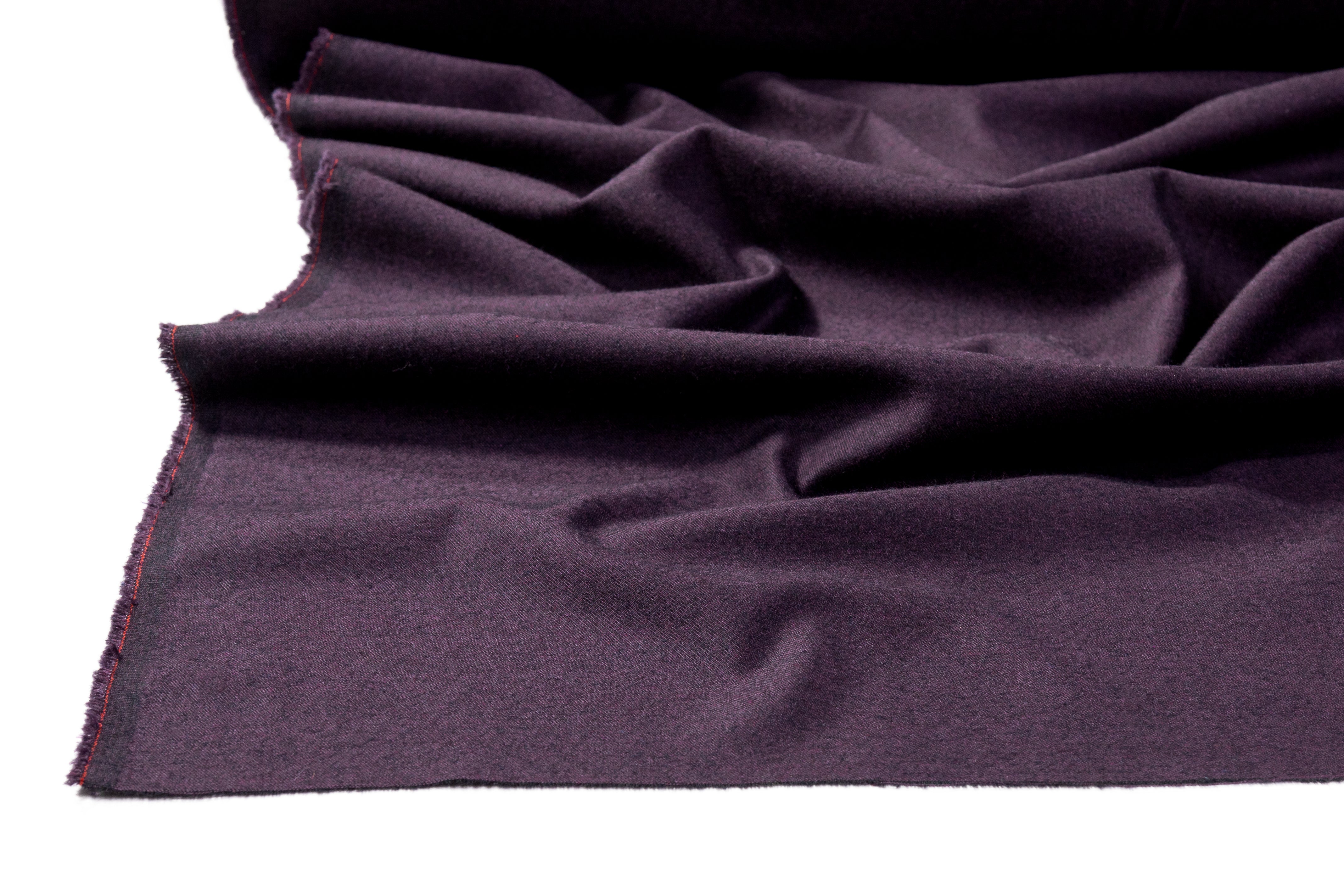 Carnet - Two Tone Italian Wool Blend Flannel - Plum / Black
