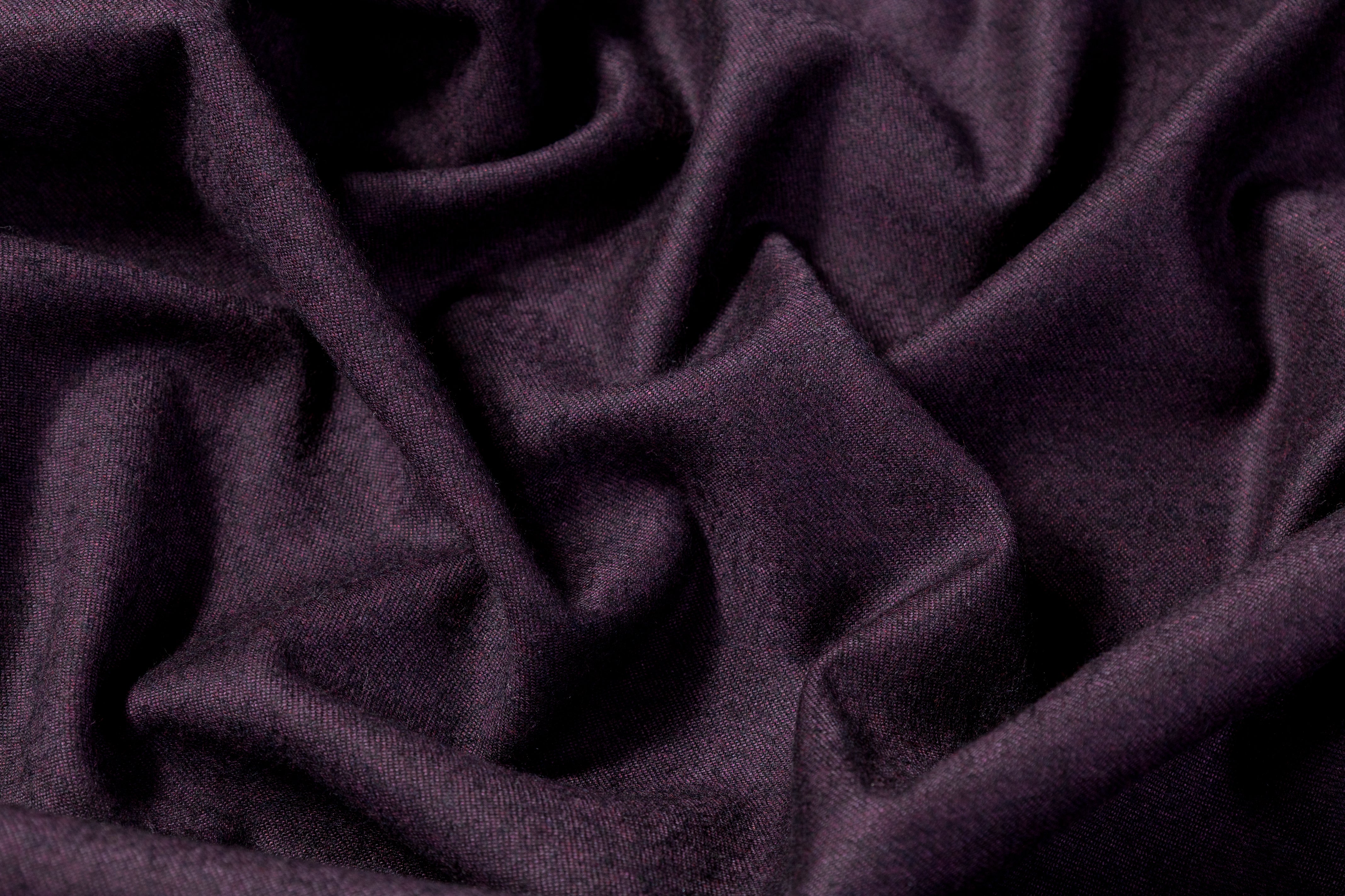 Carnet - Two Tone Italian Wool Blend Flannel - Plum / Black