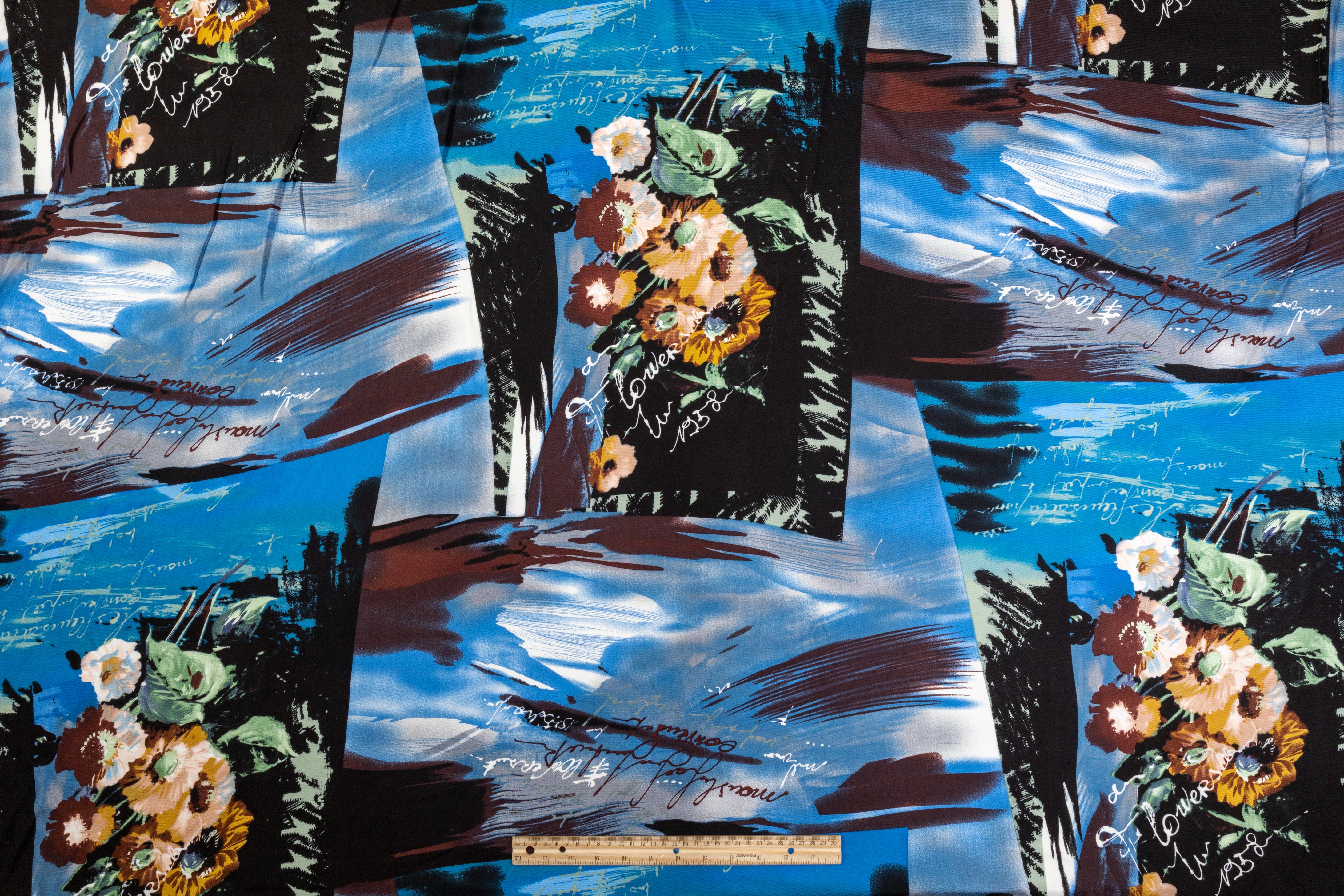 Abstract Italian Viscose Challis - Multicolor