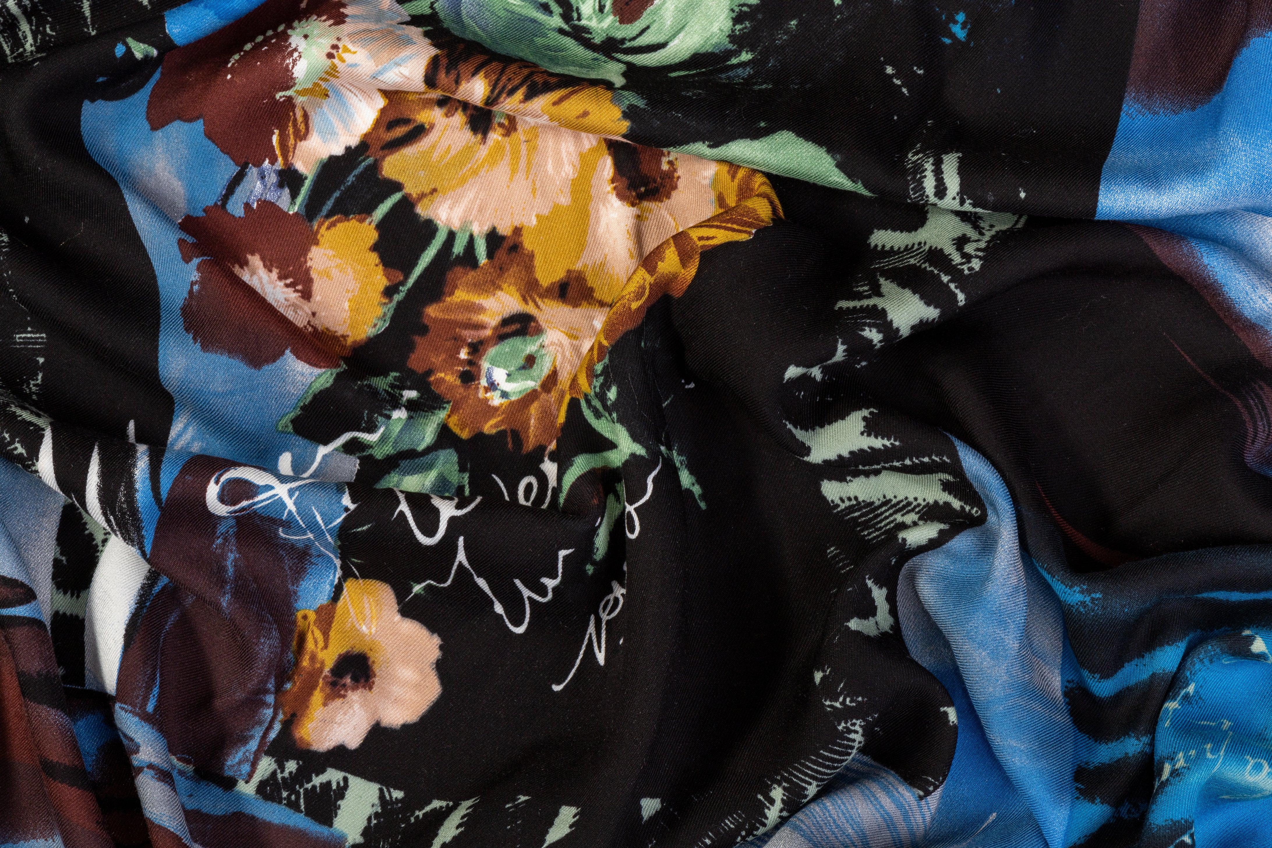 Abstract Italian Viscose Challis - Multicolor