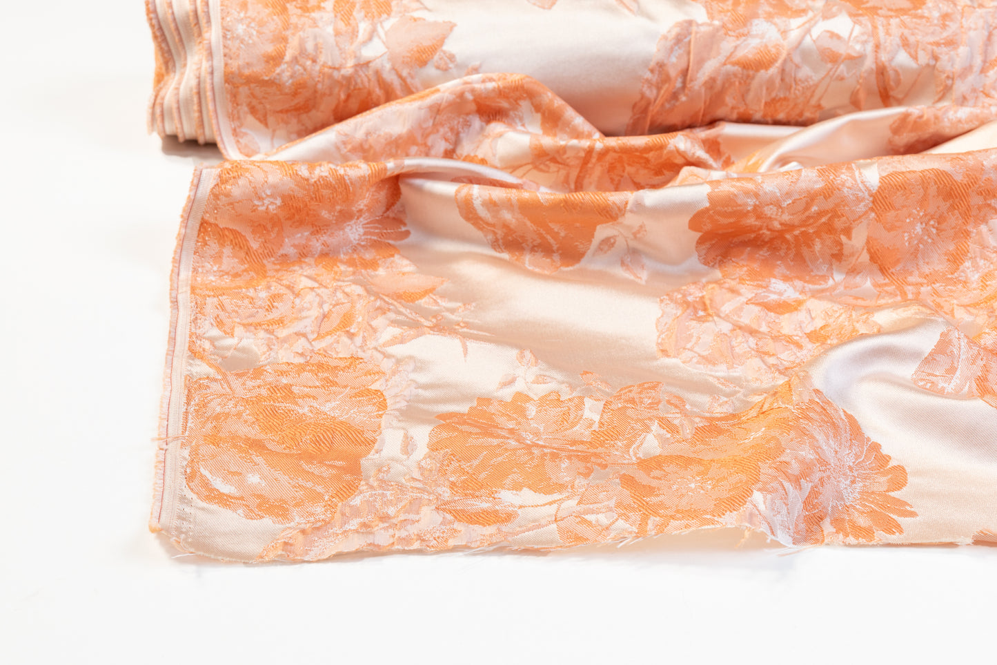 Crushed Floral Brocade - Peach