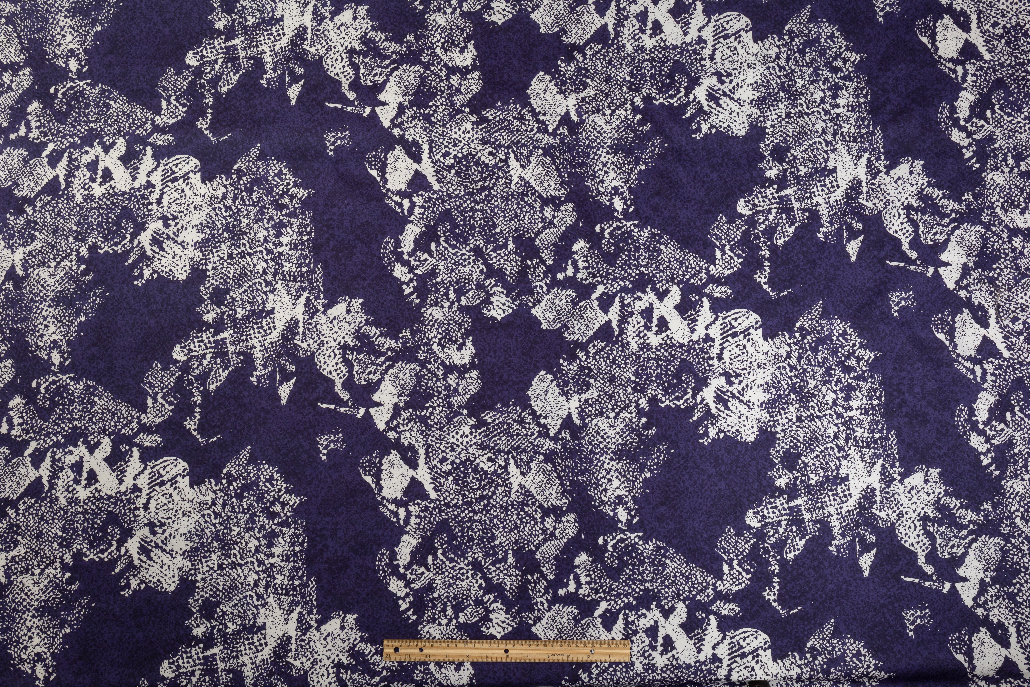 Abstract Printed Italian Cotton - Blue / White