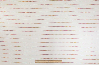 Embroidered Italian Silk Mesh - Light Beige / Multicolor