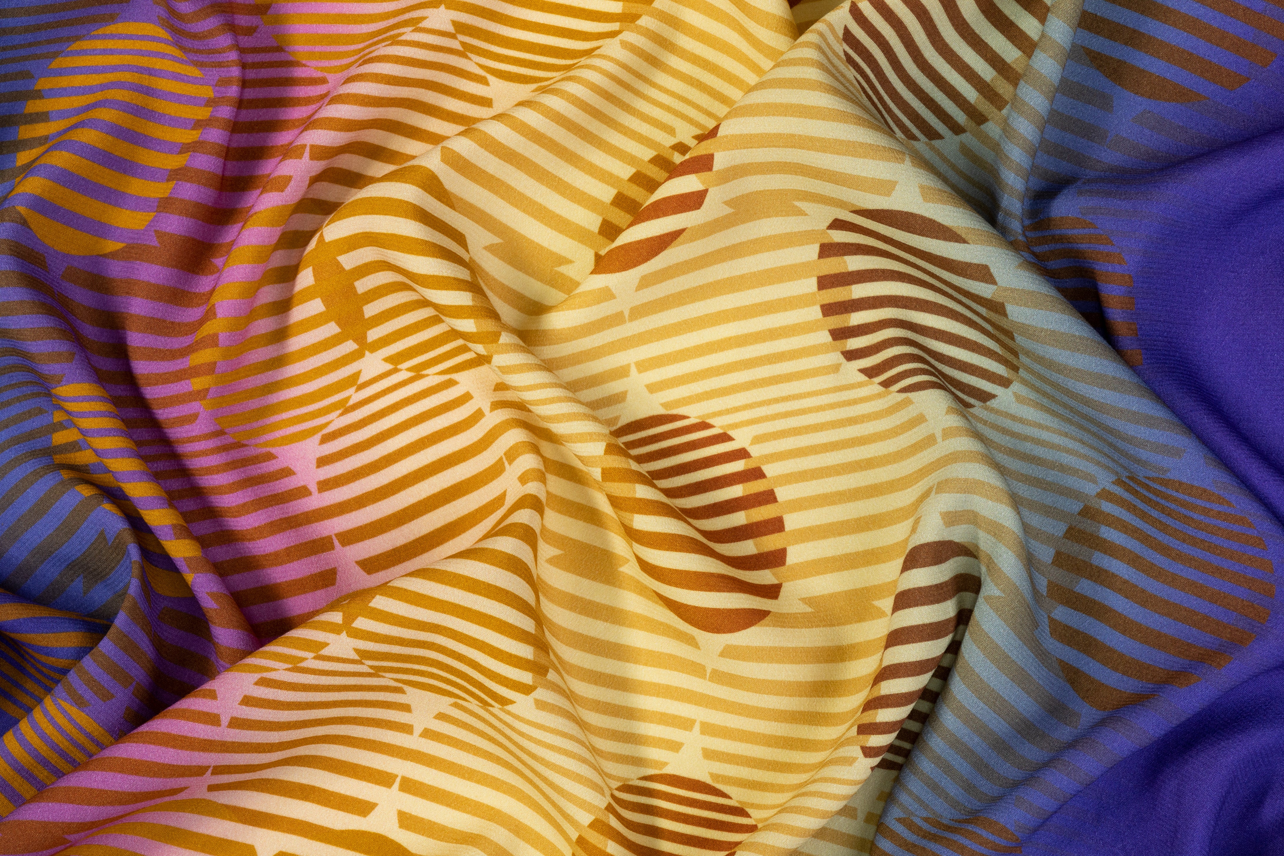 Printed Italian Viscose Challis - Multicolor