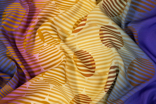 Printed Italian Viscose Challis - Multicolor