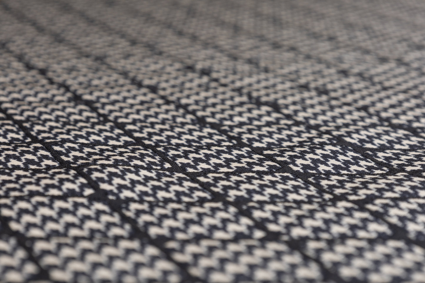 Double Faced Quilted Brocade - Black / Off White
