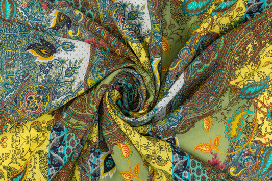 Paisley Italian Viscose Crepe De Chine - Multicolor