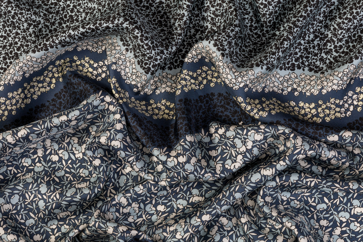 Ditsy Floral Italian Silk Twill - Blue