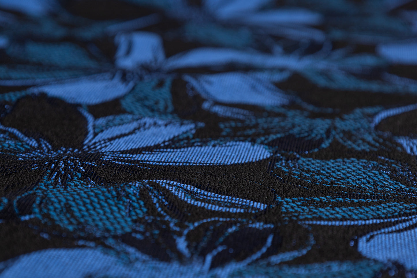 Floral Metallic Brocade - Blue