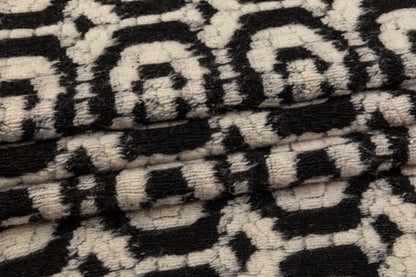Geometric Italian Boiled Wool - Black / White