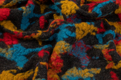Abstract Italian Boiled Wool - Multicolor