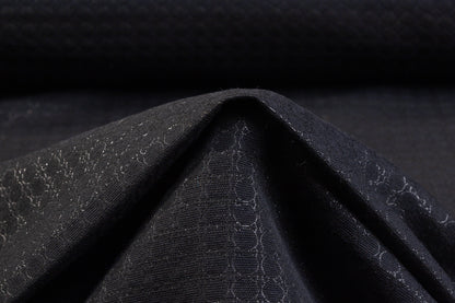 Geometric Metallic Italian Brocade - Black