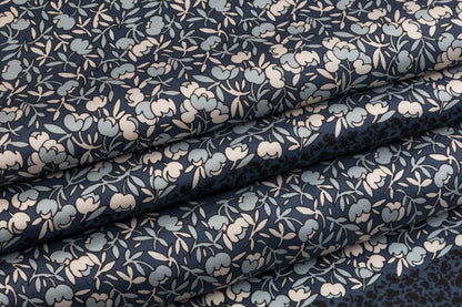 Ditsy Floral Italian Silk Twill - Blue