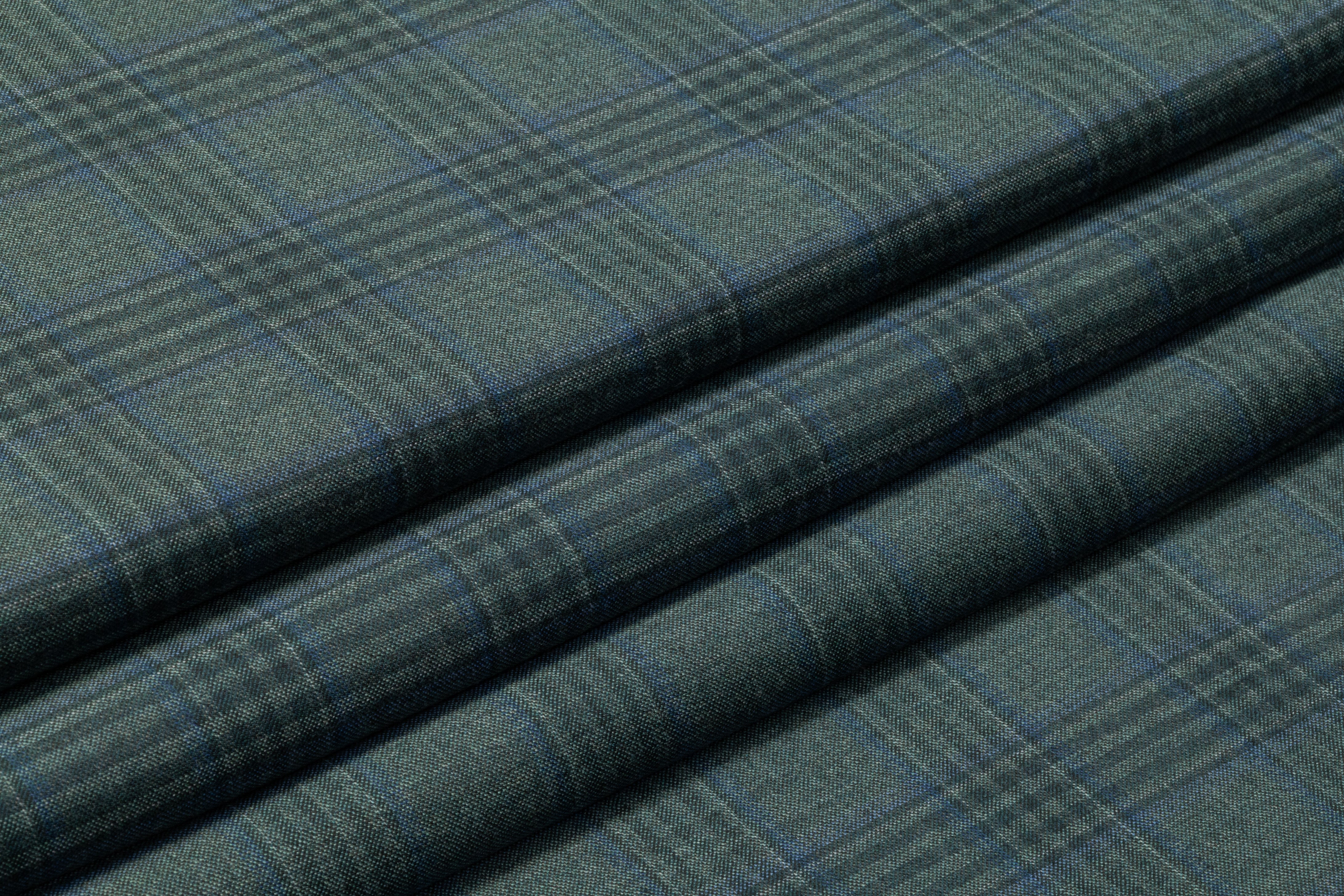 Superfine Italian Wool Cashmere Suiting - Petrol Green