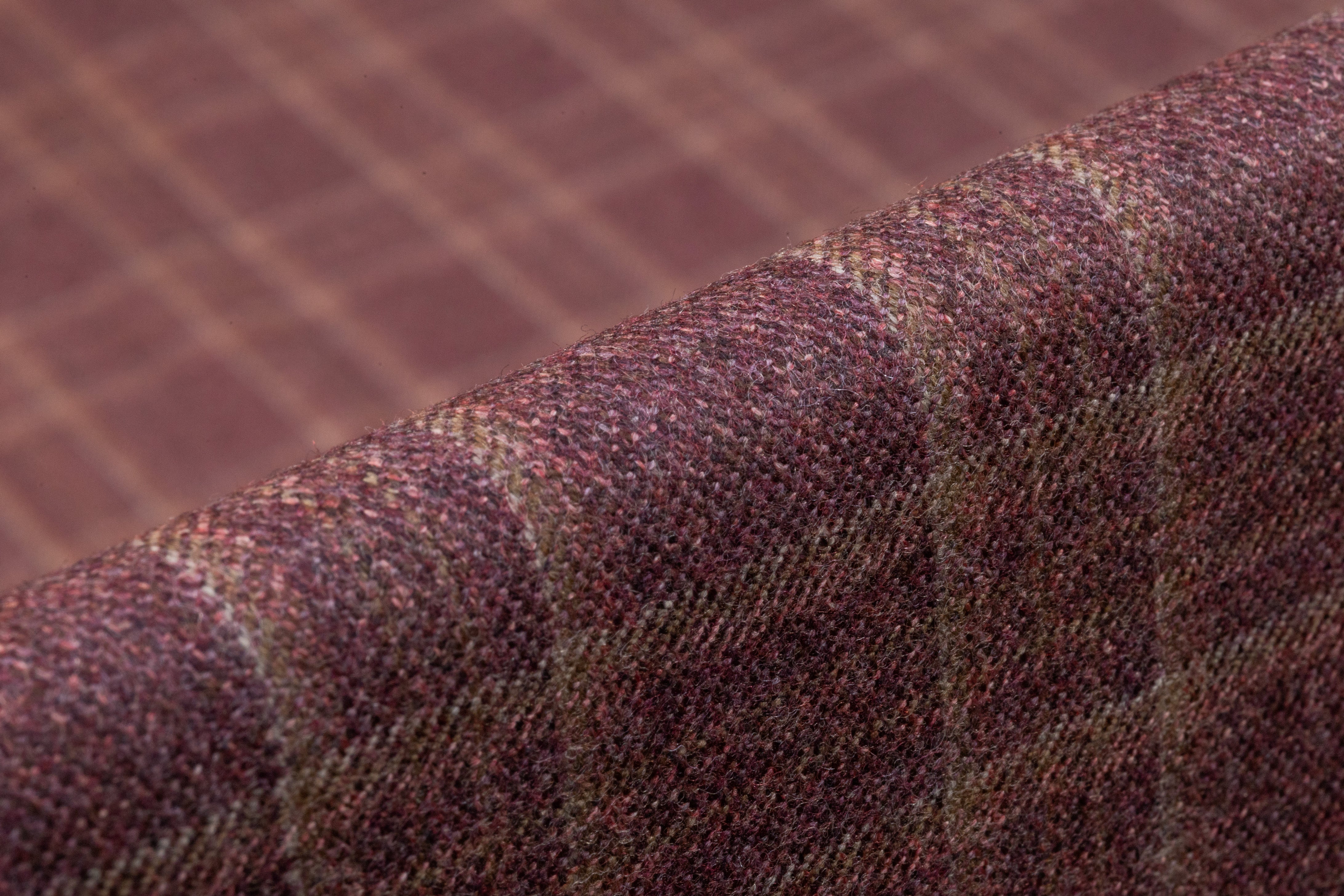 Checked Italian Wool Flannel Suiting - Rosewood