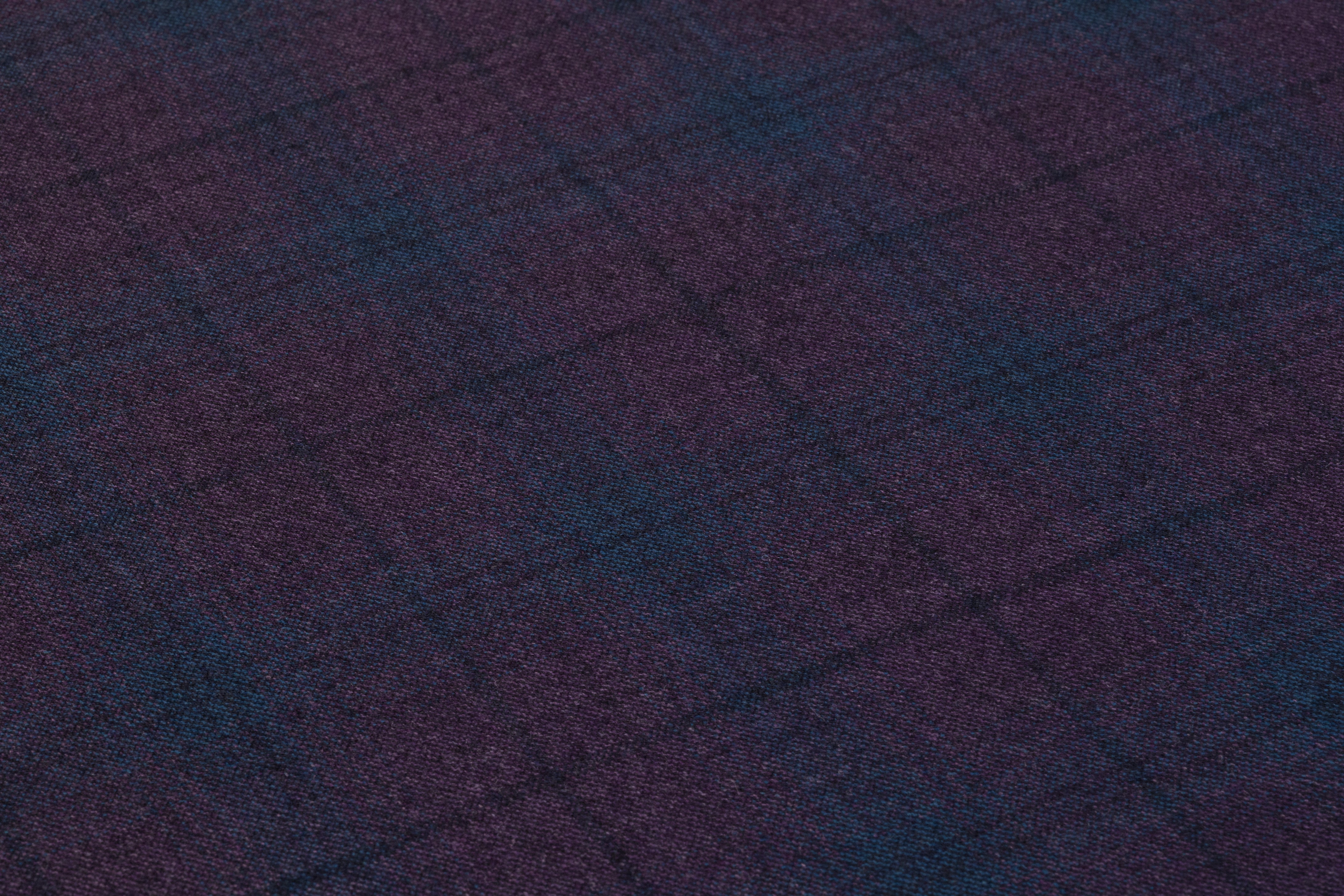 Superfine Italian Wool Cashmere Suiting - Aubergine / Teal