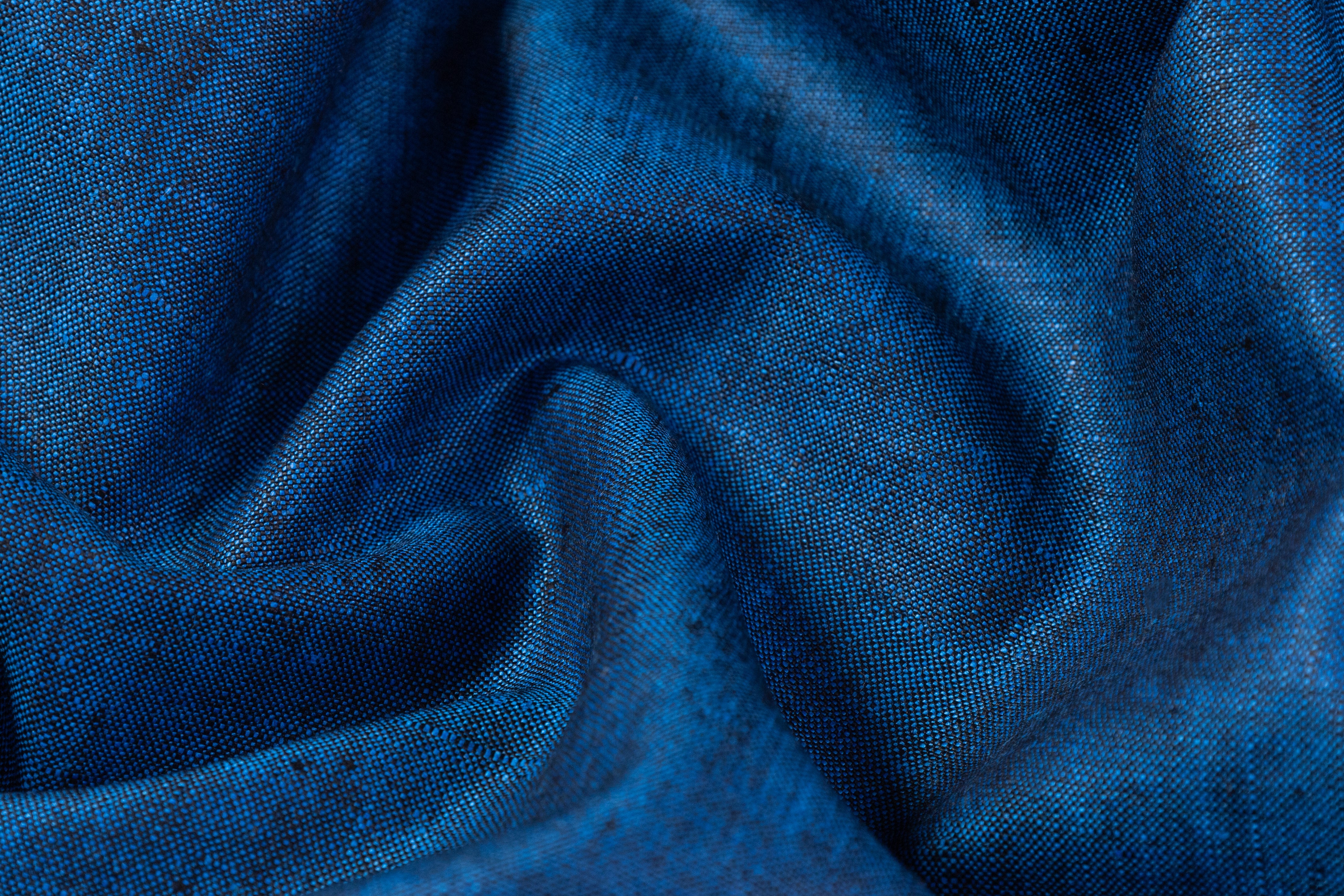 Two Tone Italian Linen - Blue / Black