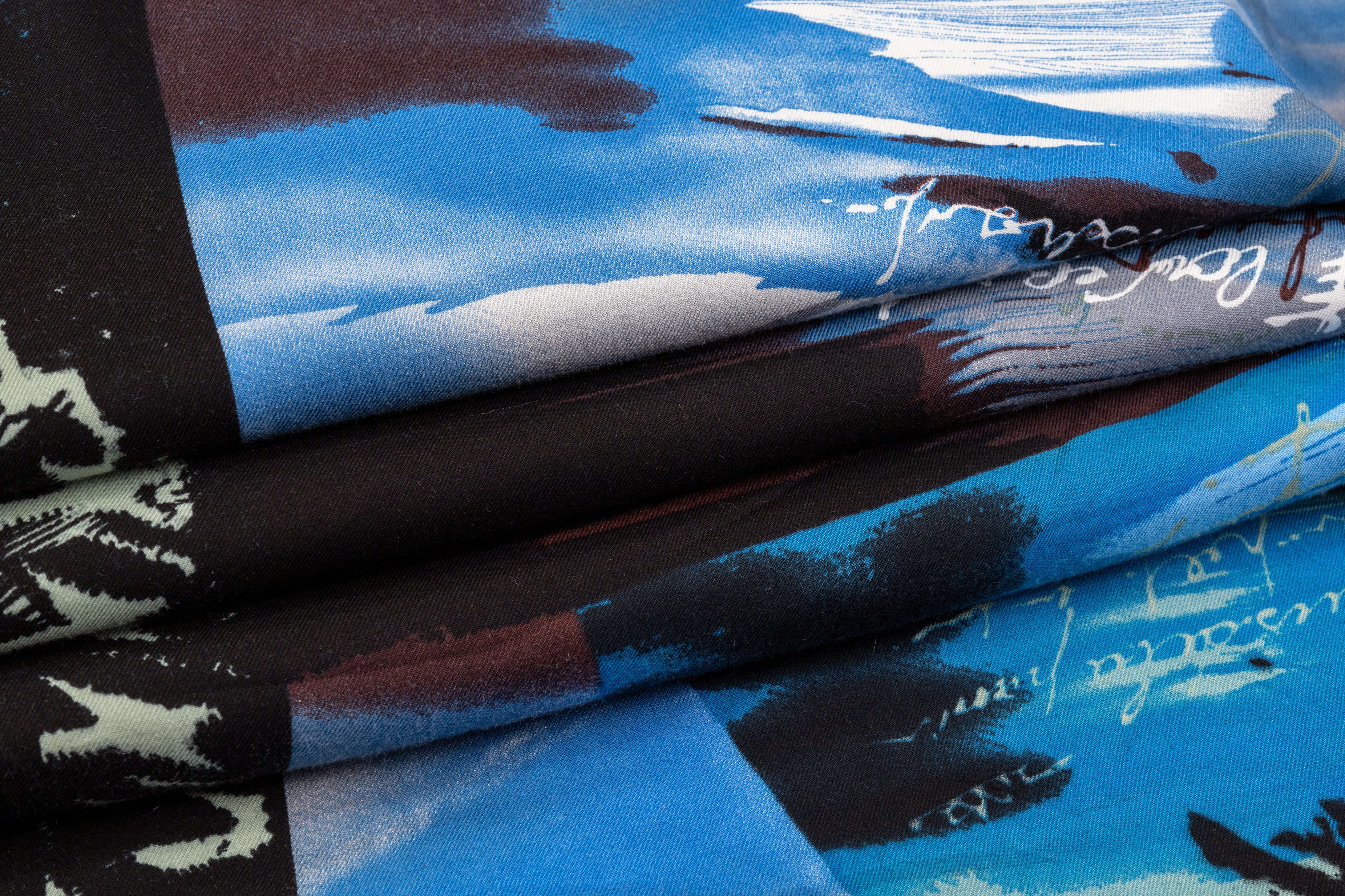Abstract Italian Viscose Challis - Multicolor