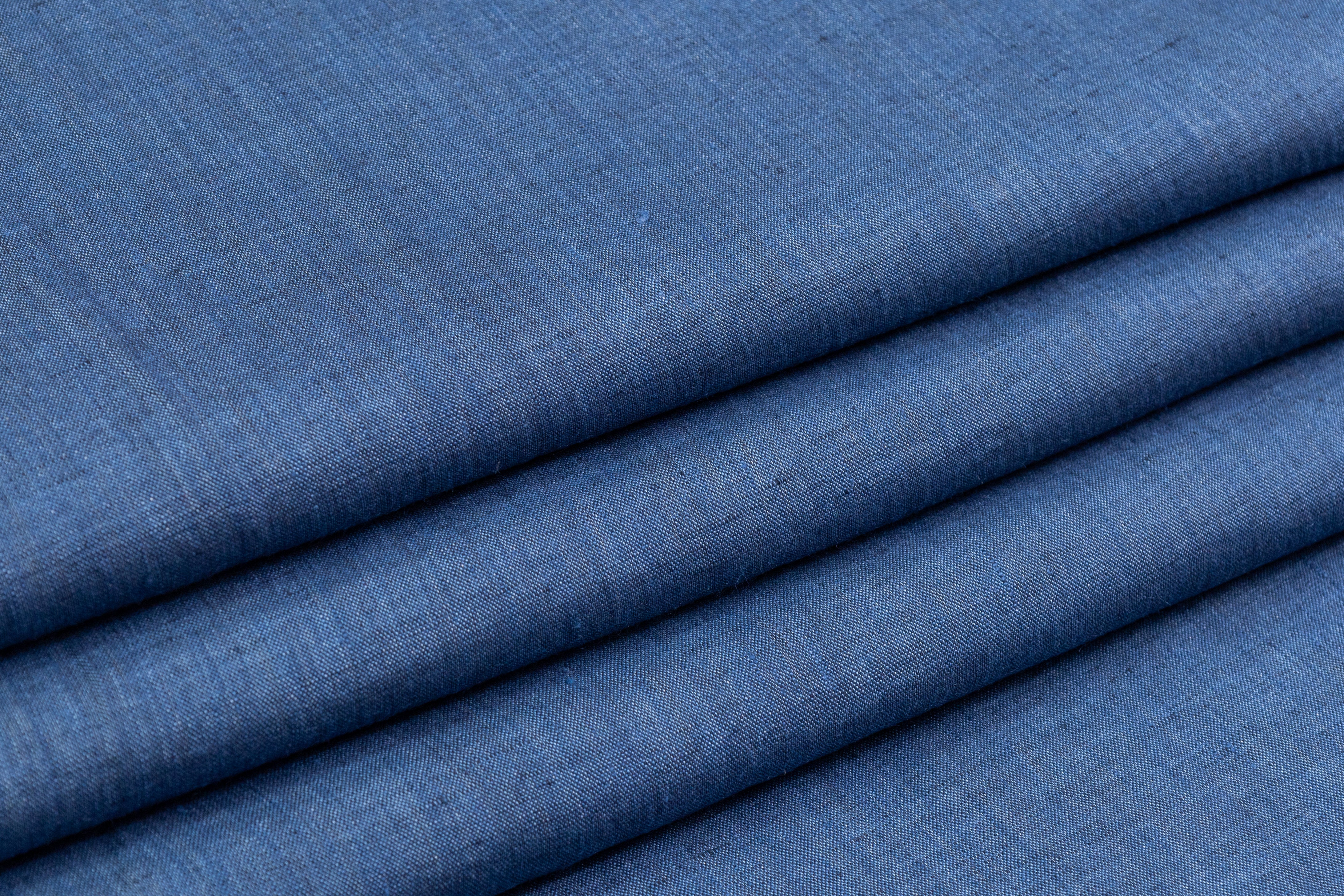 Two Tone Italian Linen - Blue
