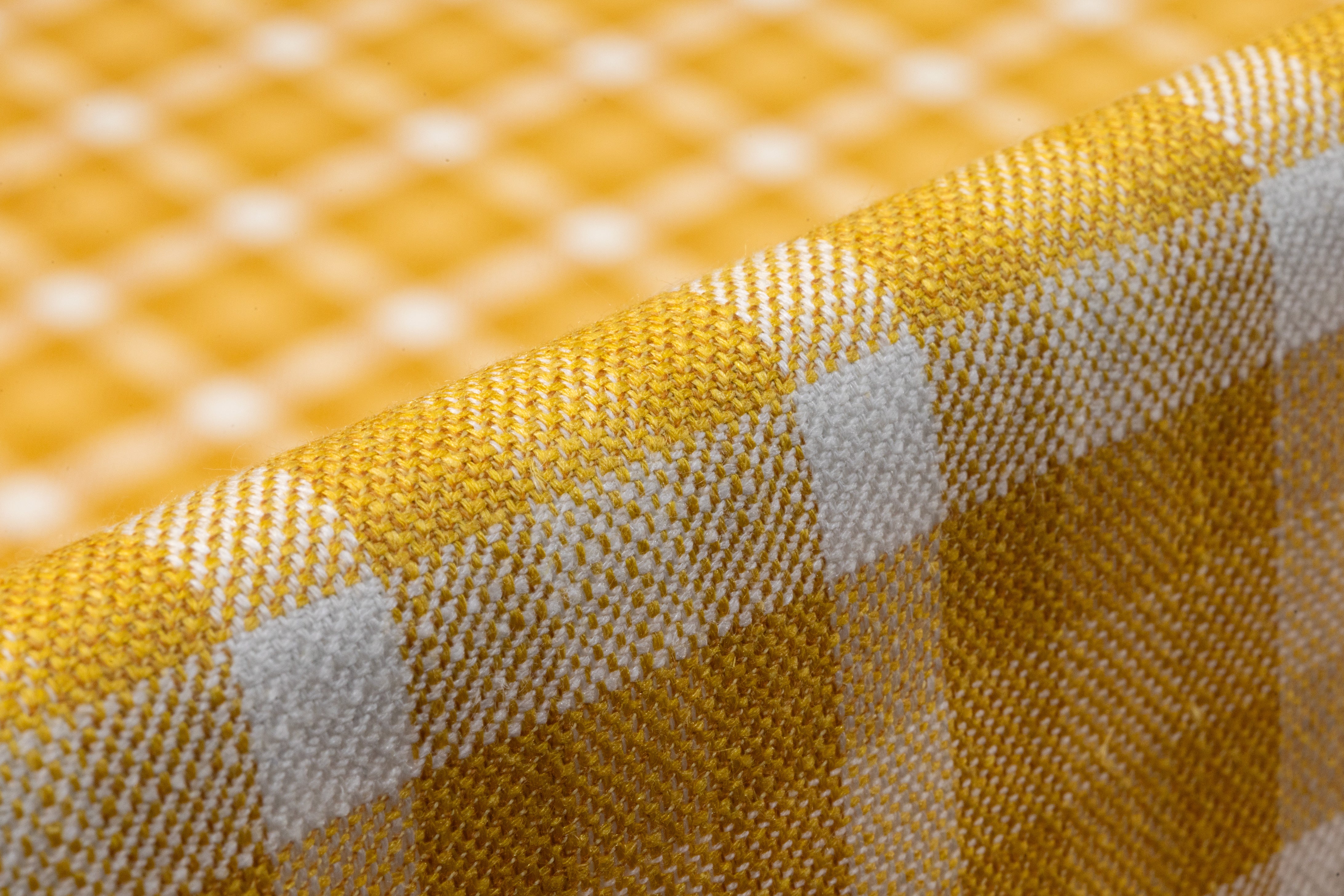 Checked Italian Wool Linen Suiting - Yellow
