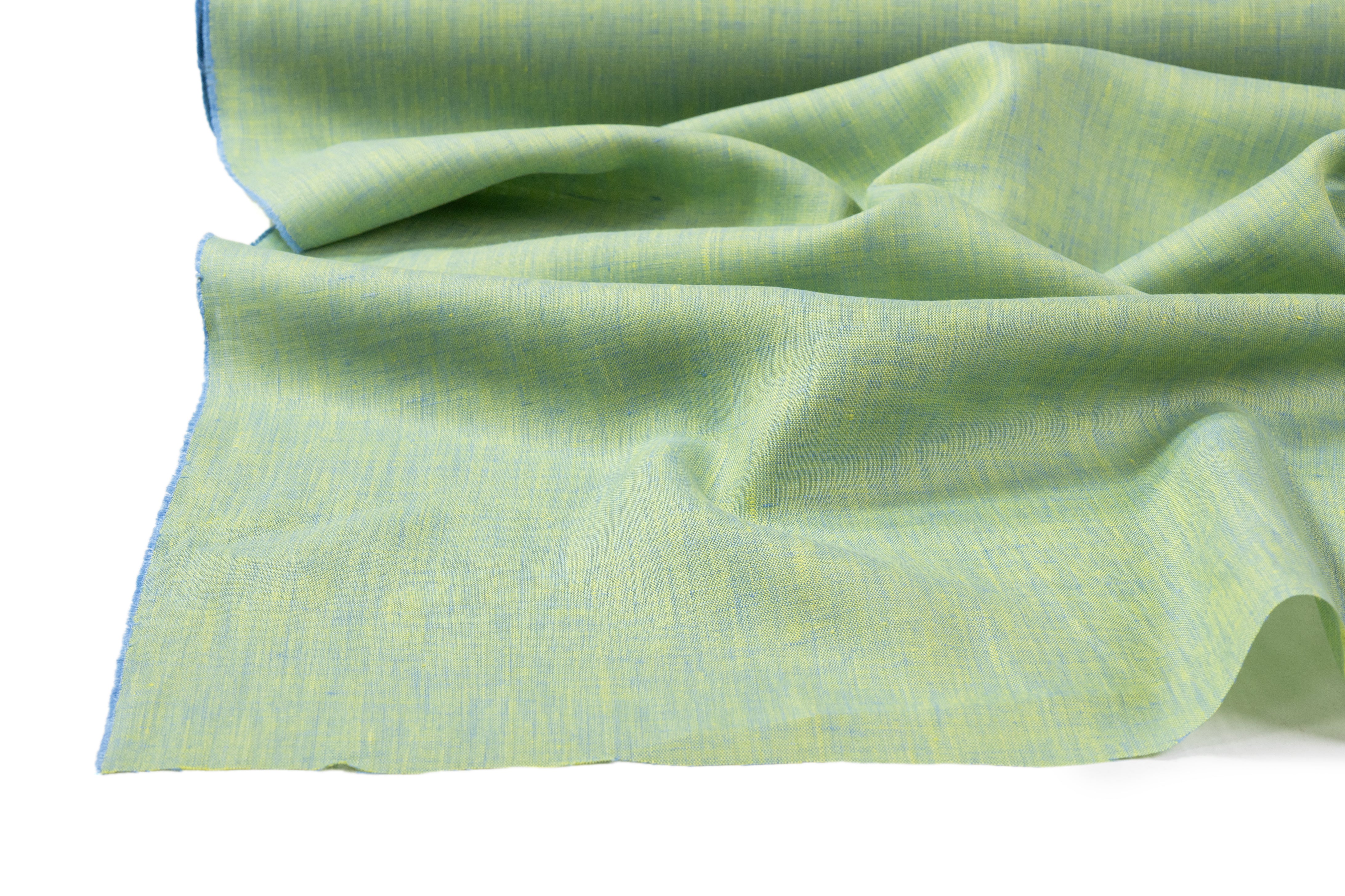 Two Tone Italian Linen - Blue / Green