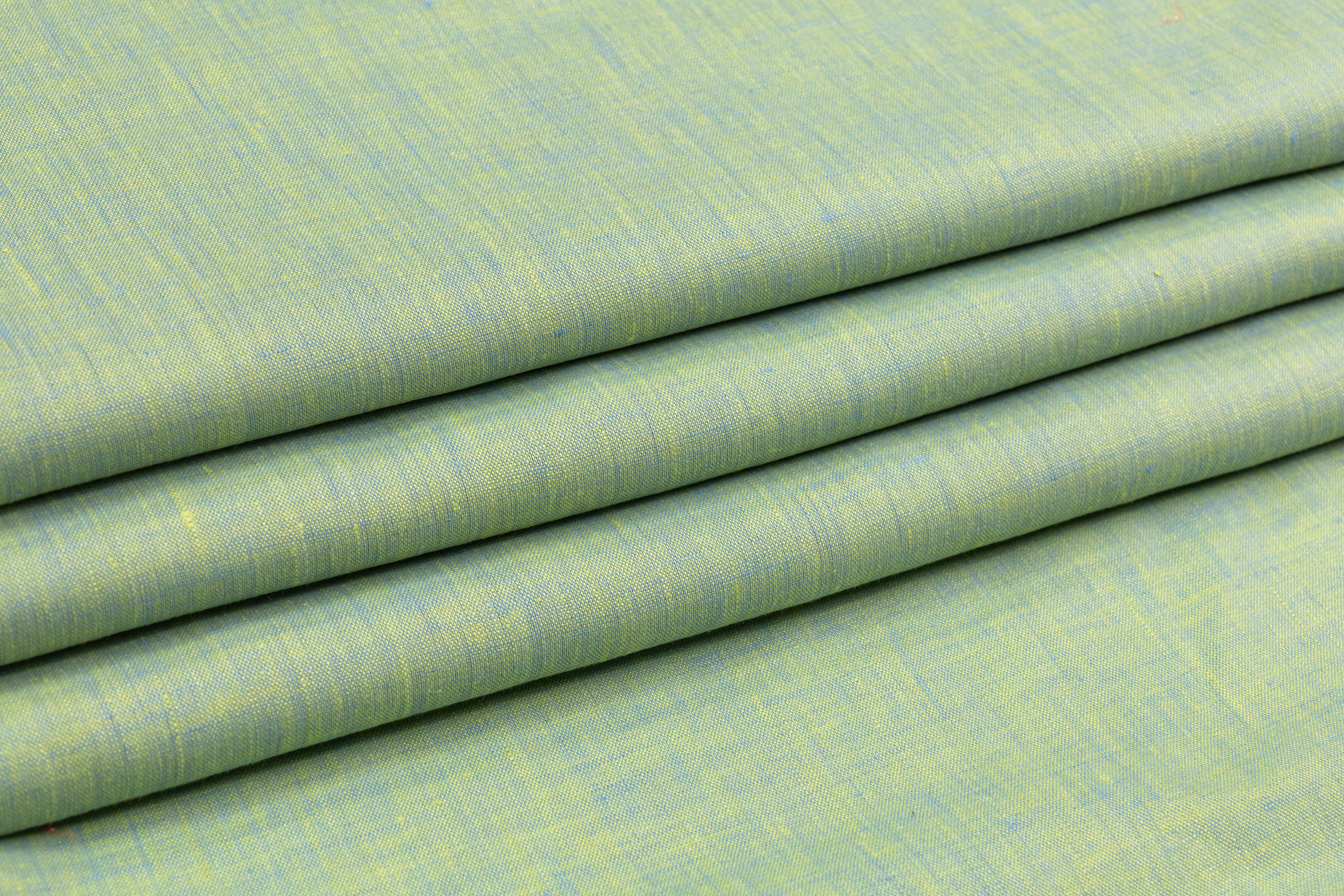 Two Tone Italian Linen - Blue / Green
