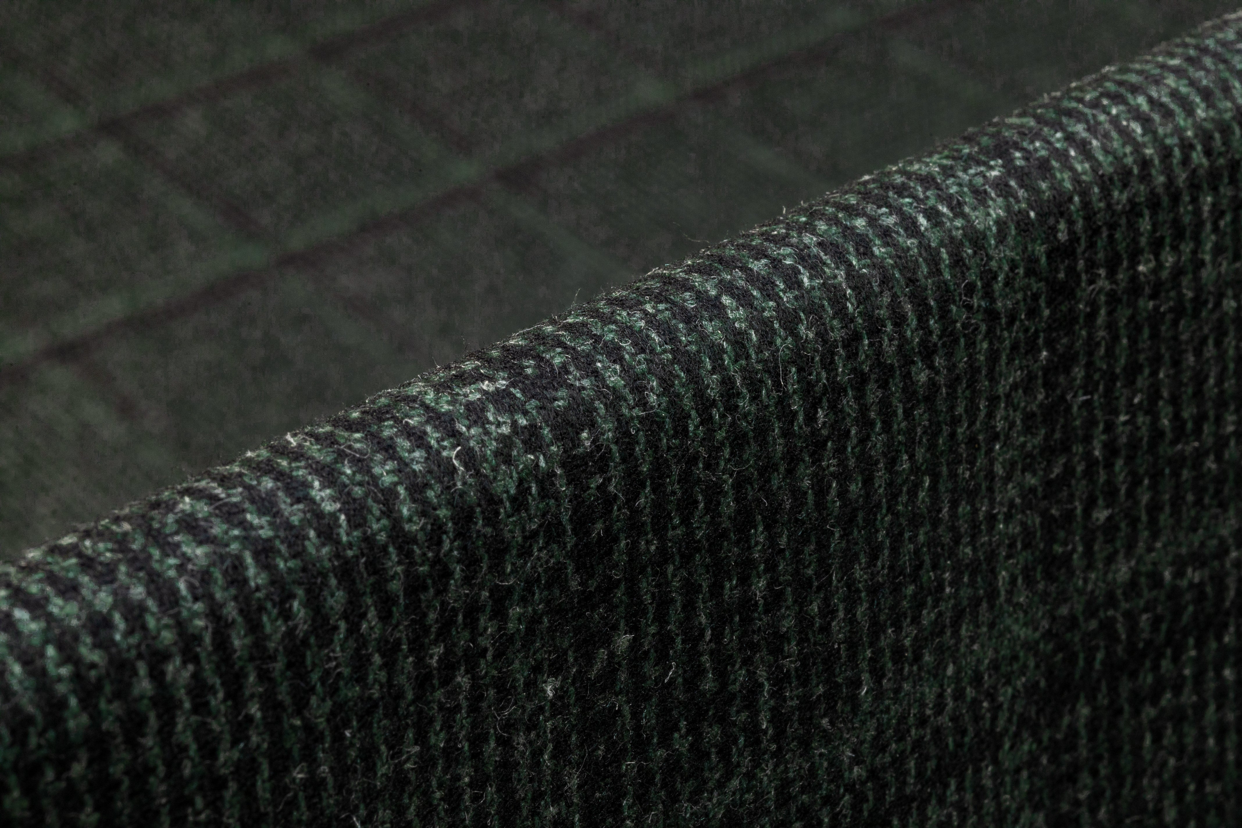 Checked Italian Wool Flannel Suiting - Green