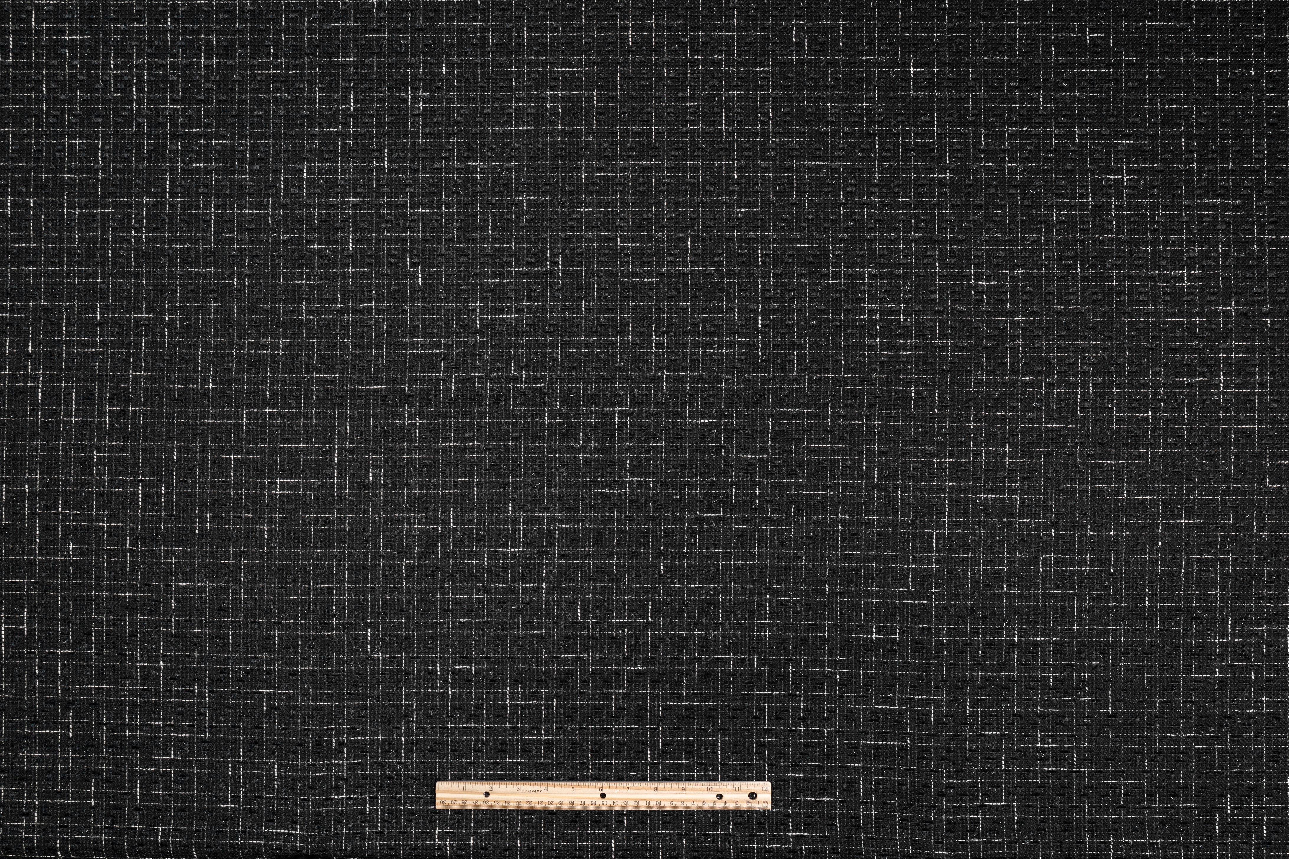 Metallic Italian Tweed - Black / White