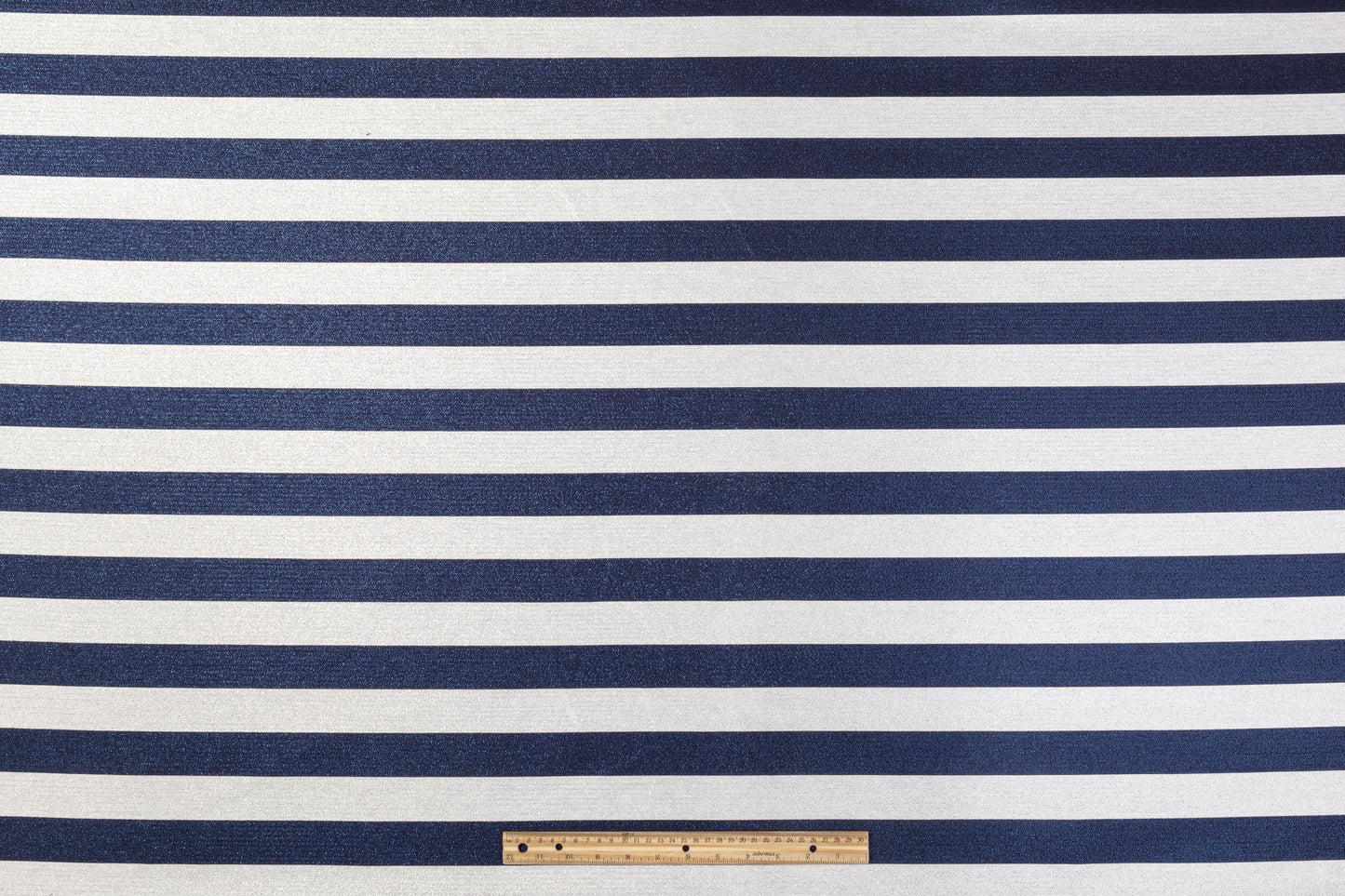 Metallic Striped Brocade - Blue / White
