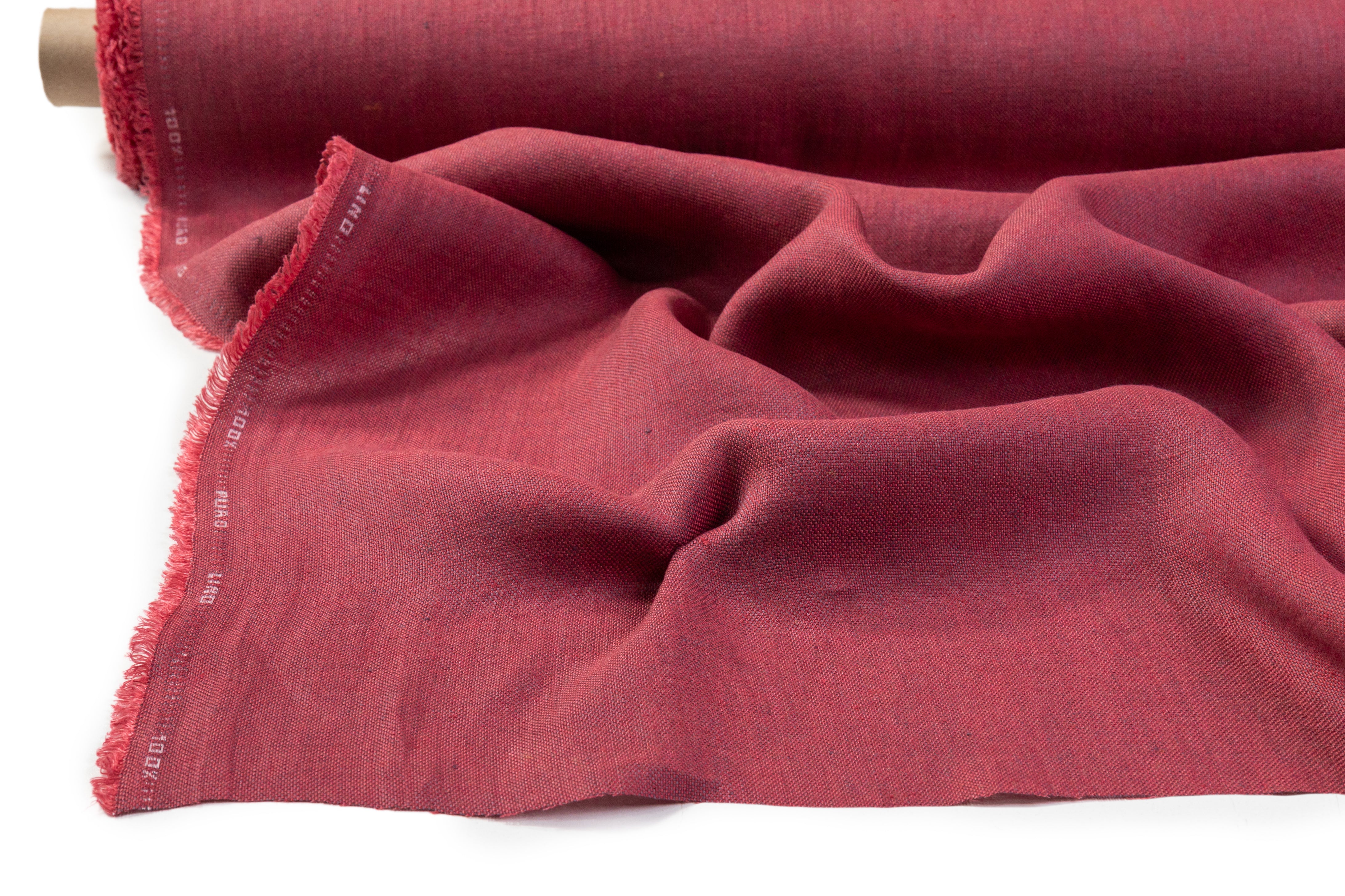 Two Tone Italian Linen - Brick Red