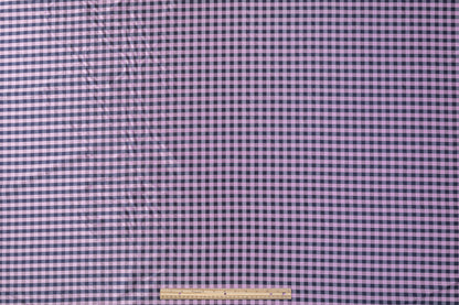 Checked Silk Taffeta - Lilac / Navy
