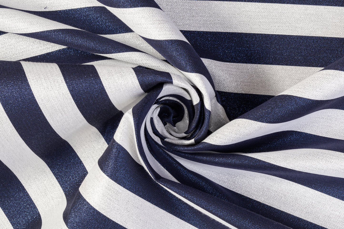 Metallic Striped Brocade - Blue / White