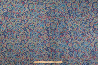Etro - Paisley Printed Italian Silk Wool Cashmere Coating - Blue