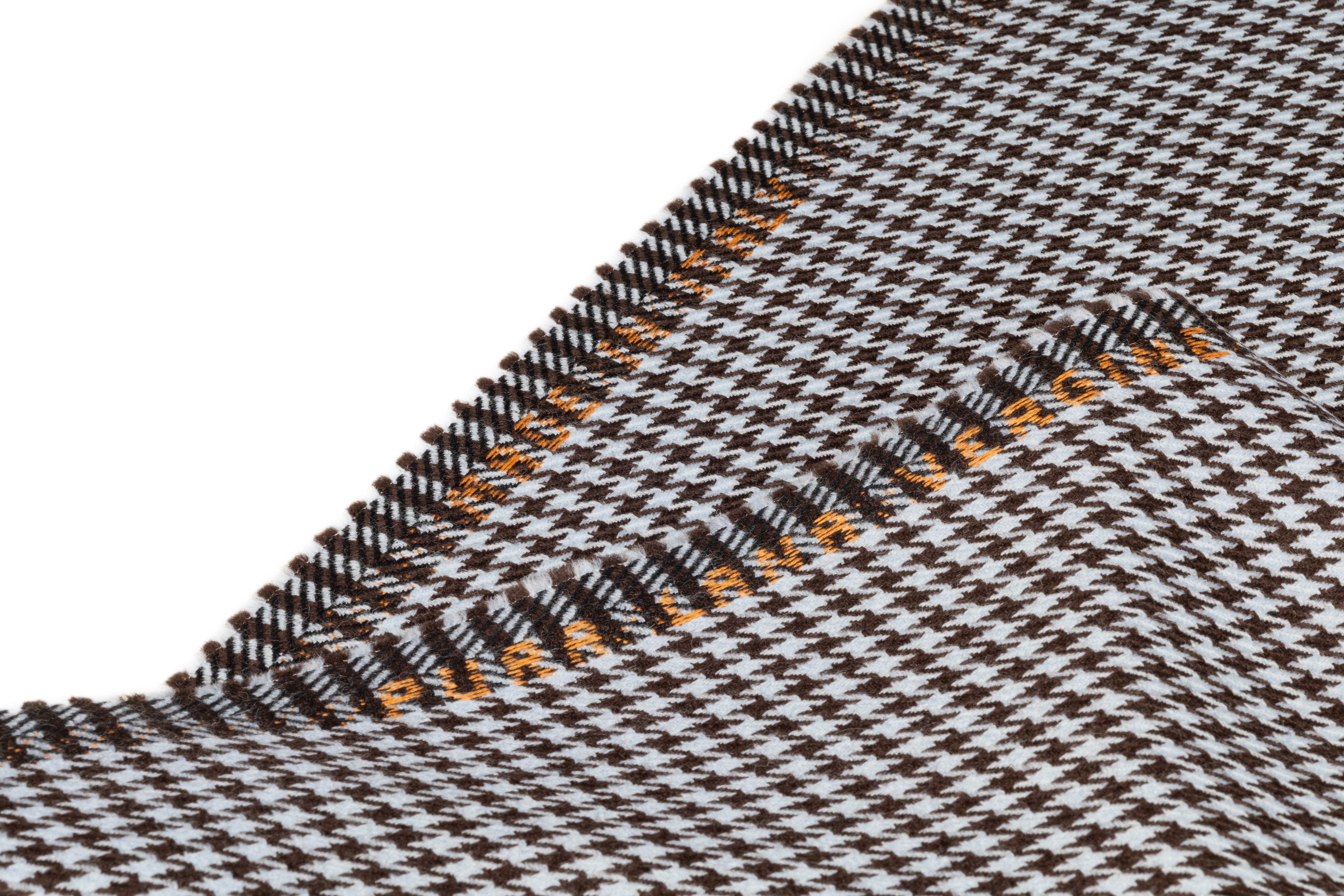 Houndstooth Italian Wool Suiting - Blue / Brown