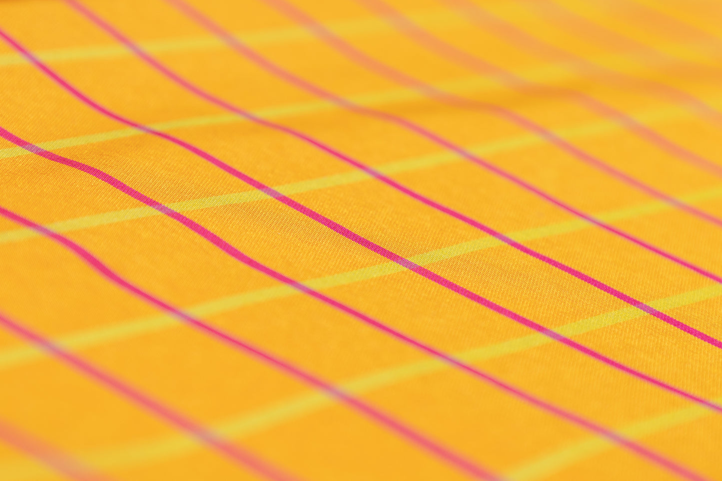 Checked Silk Taffeta - Orange / Yellow / Pink