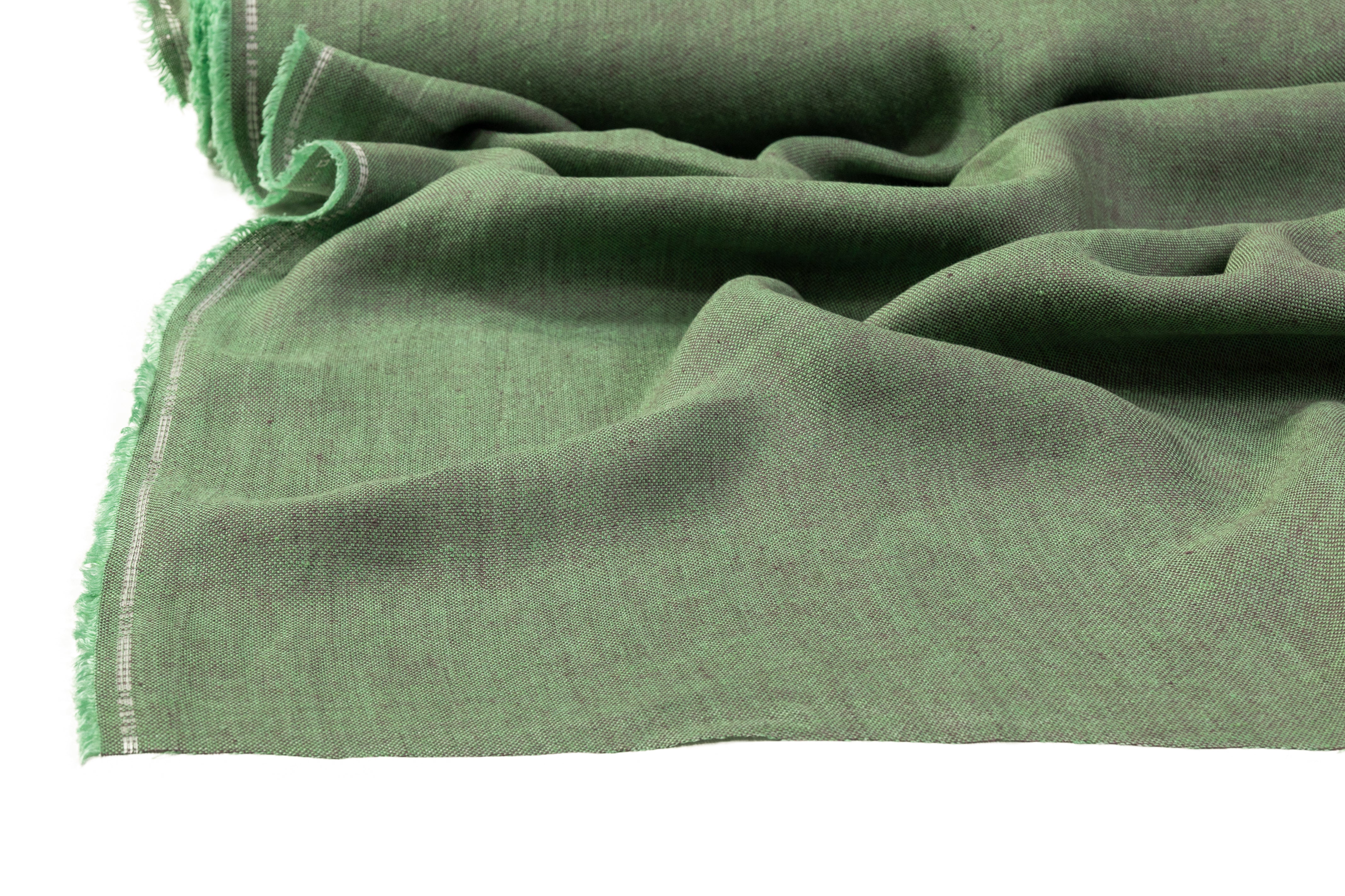 Two Tone Italian Linen - Green / Mauve