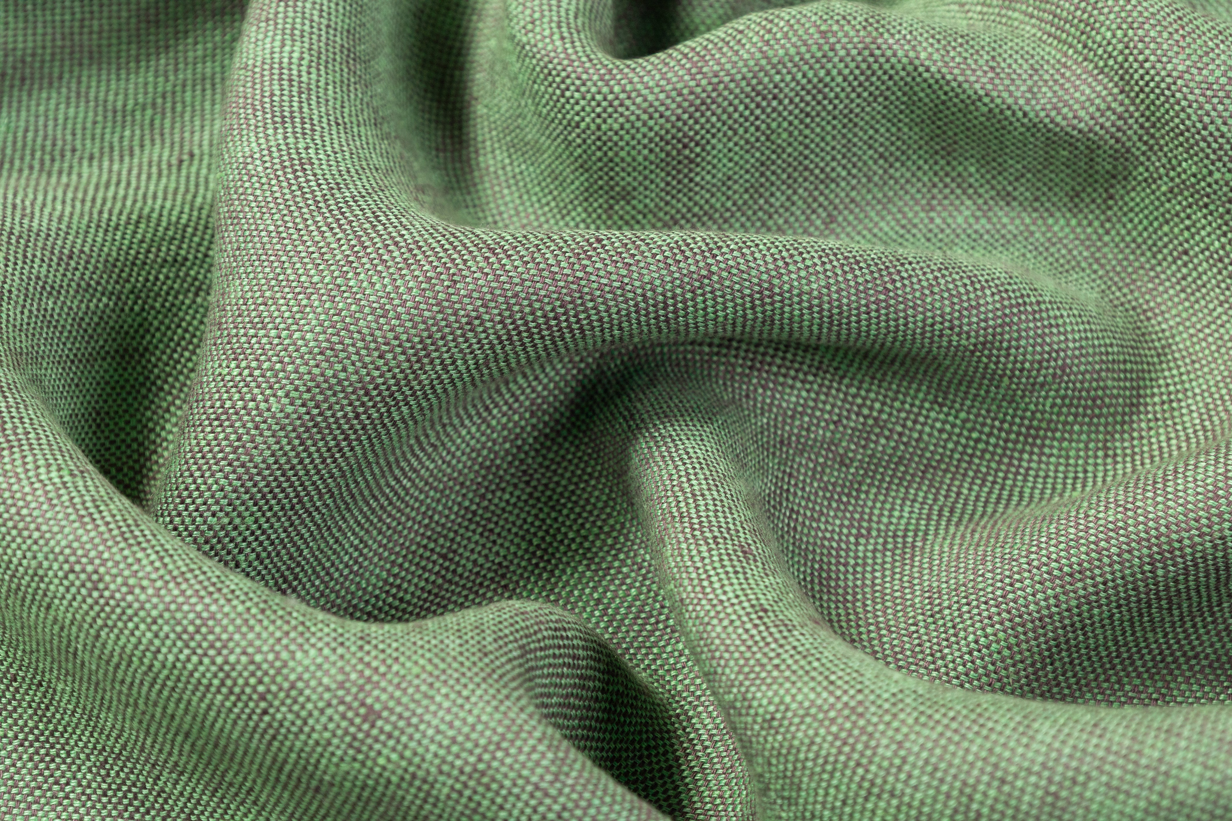 Two Tone Italian Linen - Green / Mauve