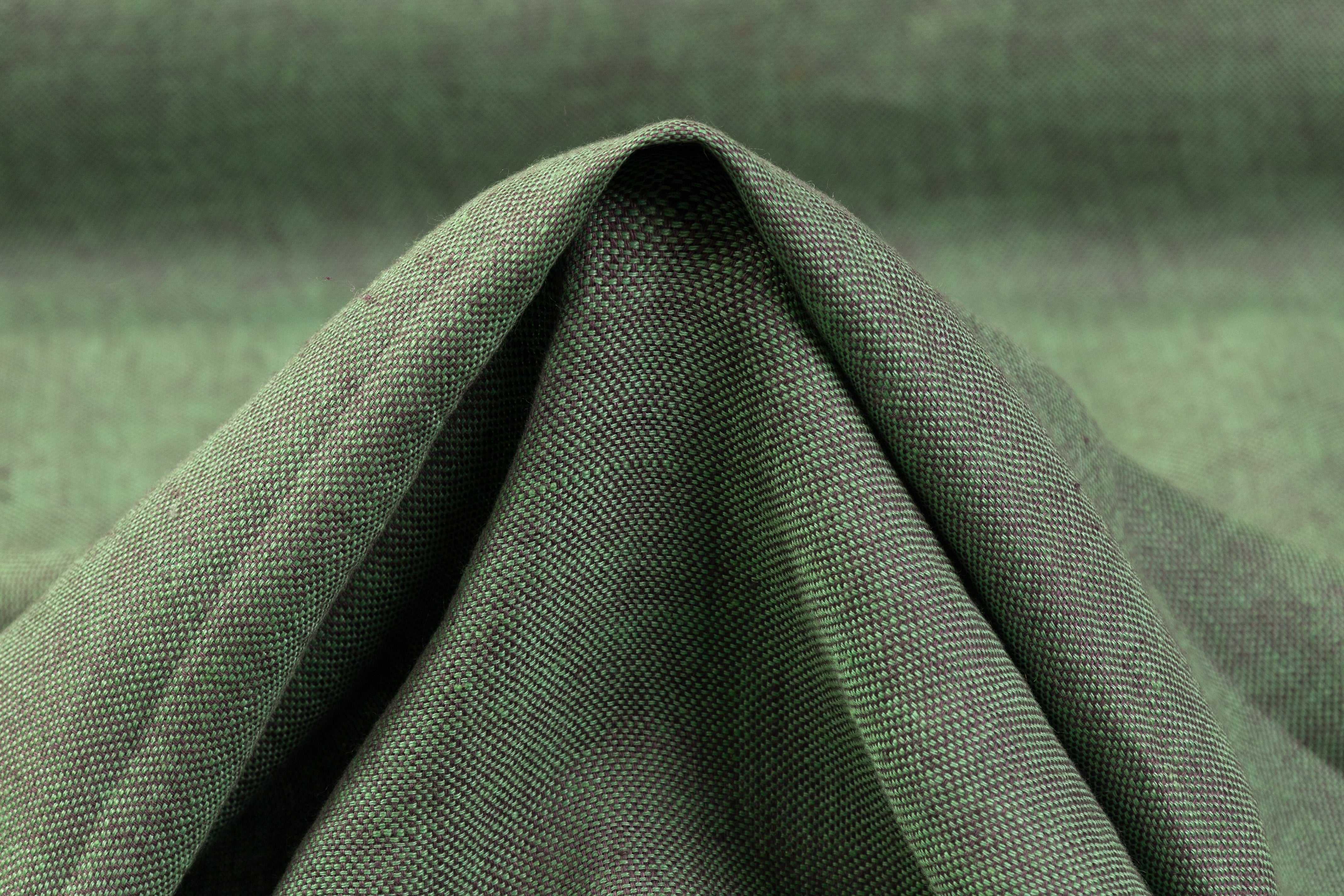 Two Tone Italian Linen - Green / Mauve