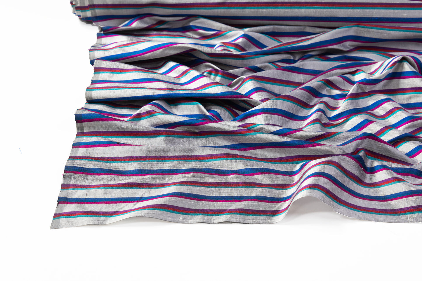 Striped Silk Shantung - Multicolor